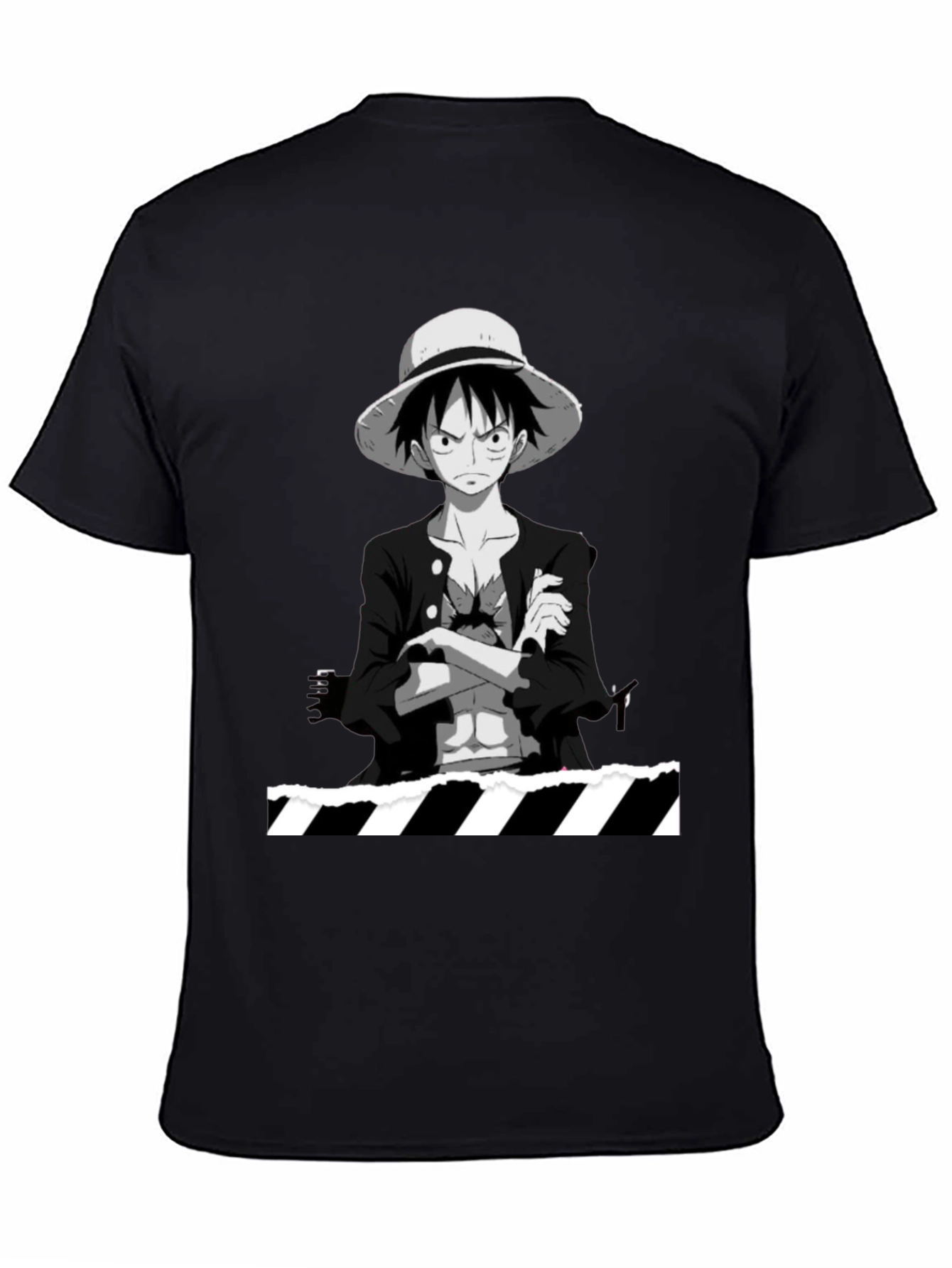 Anime Character Graphic Tee - Casual Black T-Shirt