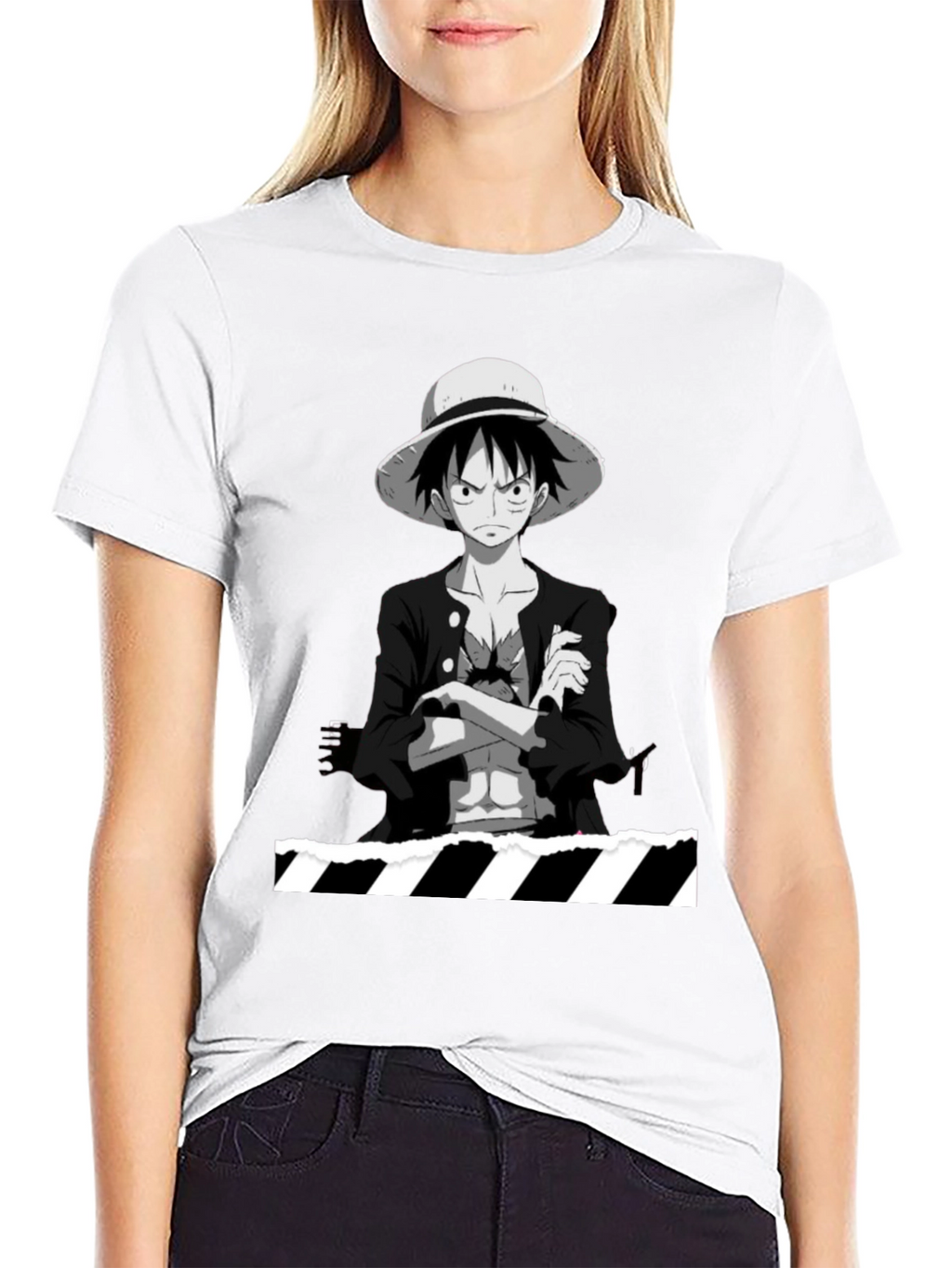 Anime Character Graphic Tee - Casual Black T-Shirt