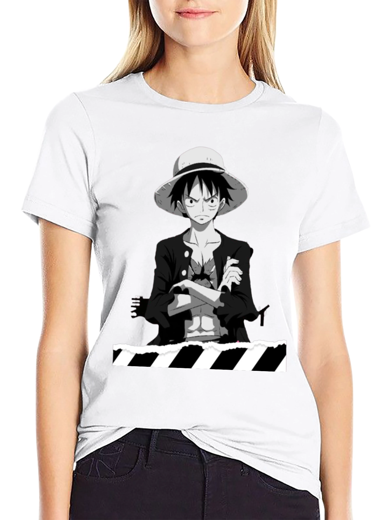 Anime Character Graphic Tee - Casual Black T-Shirt