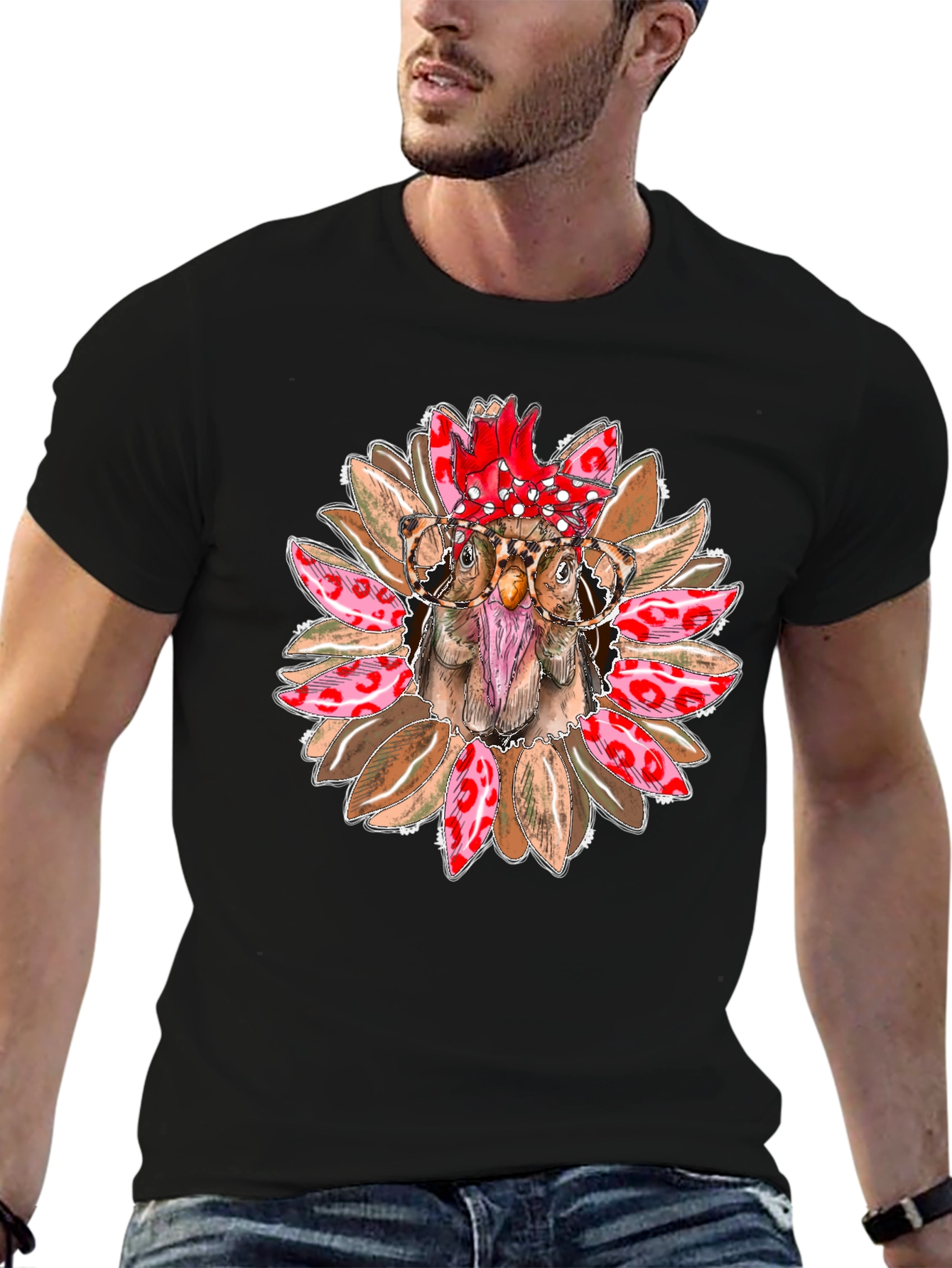 Funny Chicken with Glasses T-Shirt