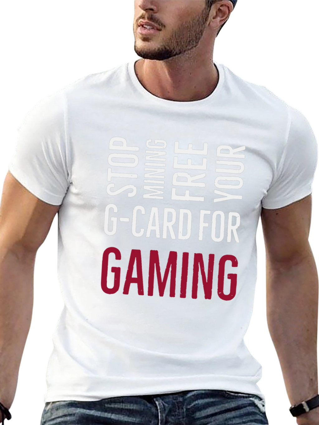Stop Mining G-Card Tee - Gaming Forever!