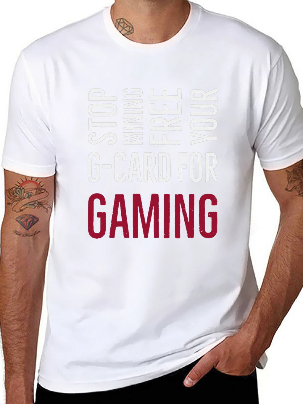 Stop Mining G-Card Tee - Gaming Forever!