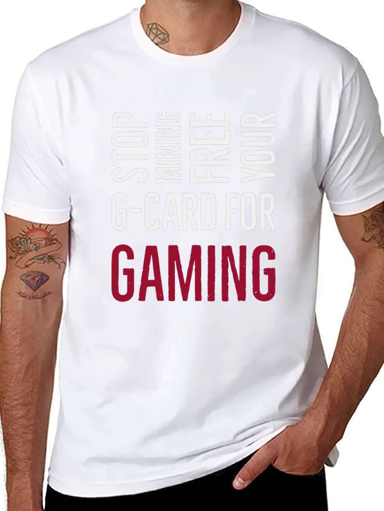Stop Mining G-Card Tee - Gaming Forever!
