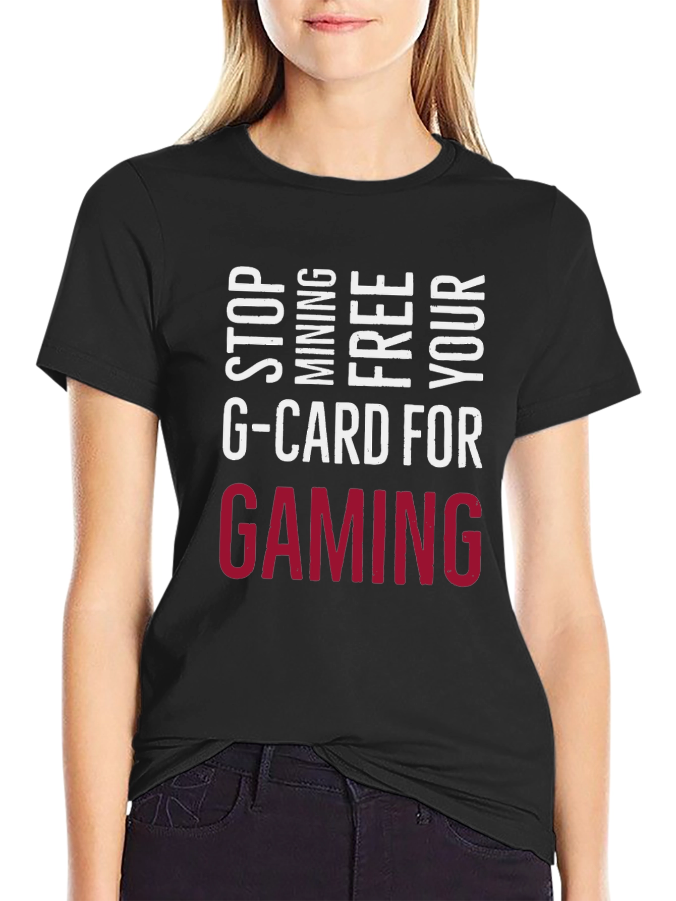 Stop Mining G-Card Tee - Gaming Forever!