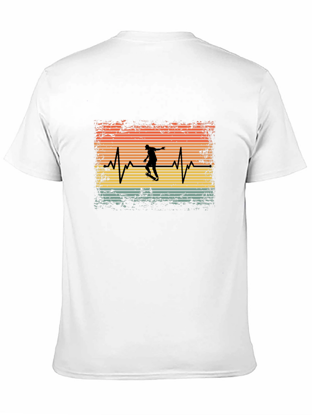Skateboard Heartbeat T-Shirt - Retro Style