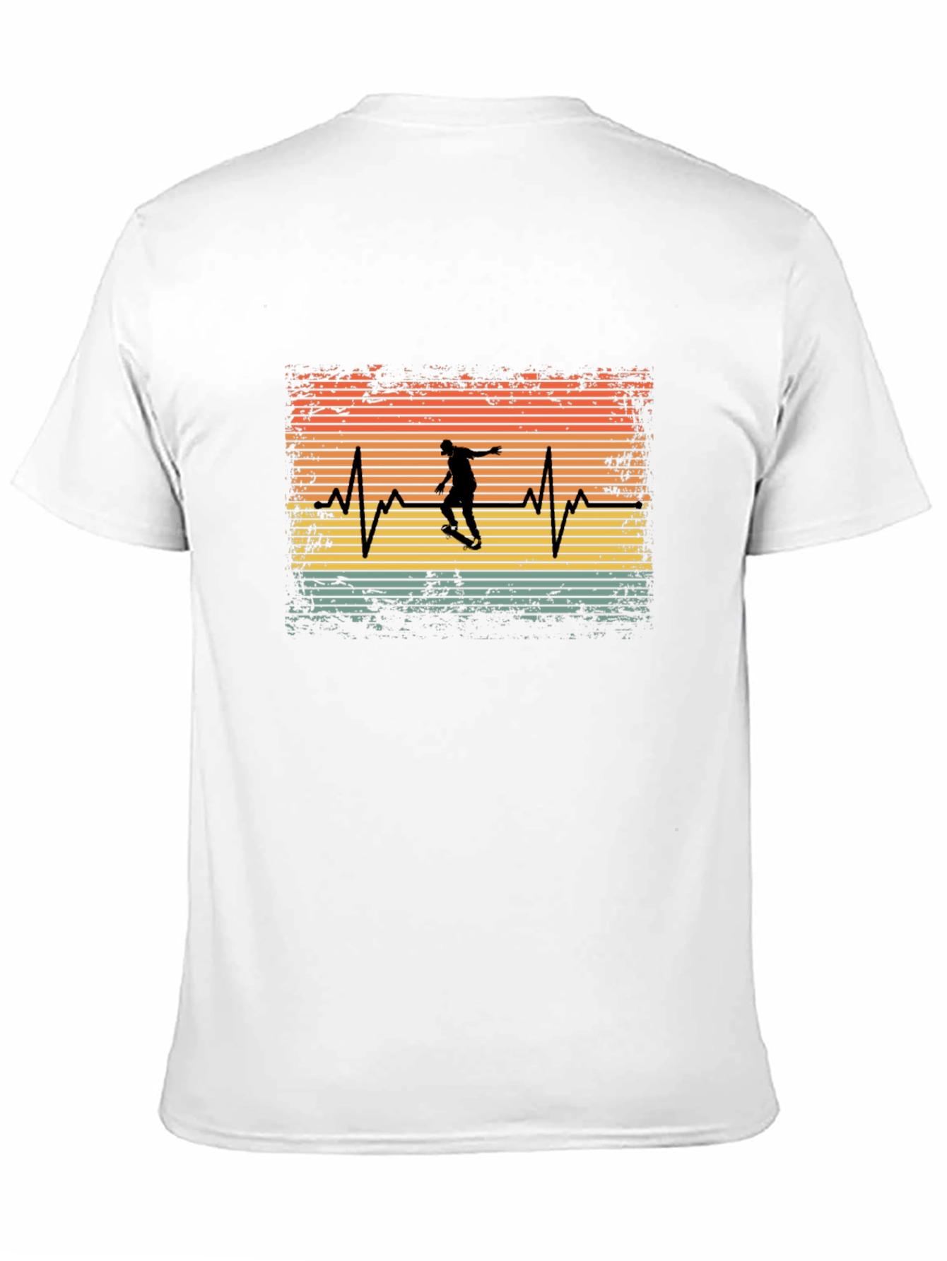Skateboard Heartbeat T-Shirt - Retro Style