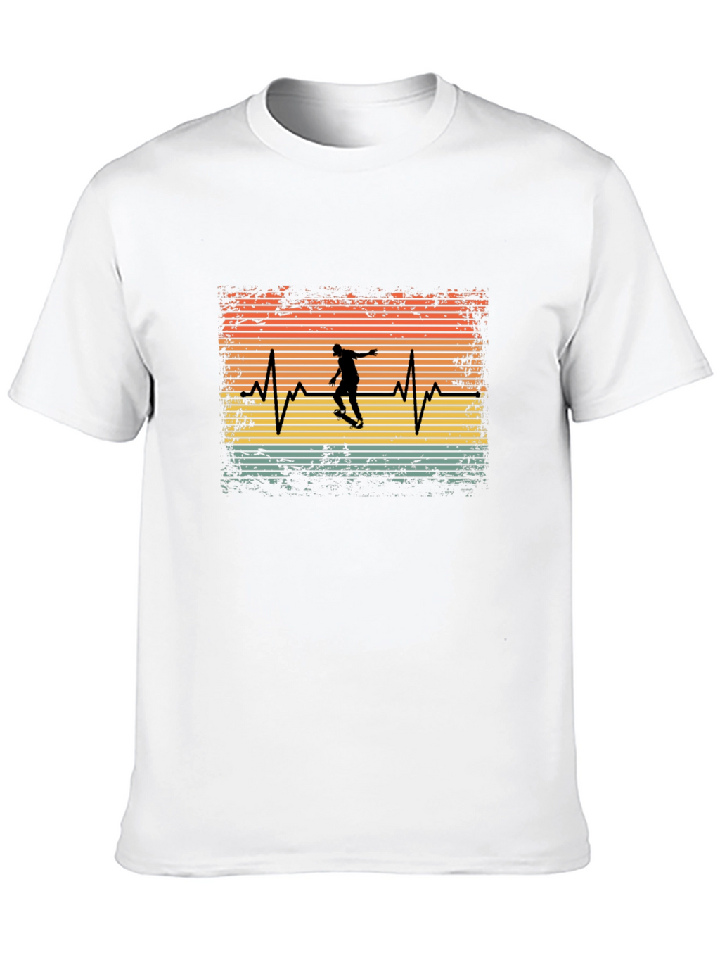Skateboard Heartbeat T-Shirt - Retro Style