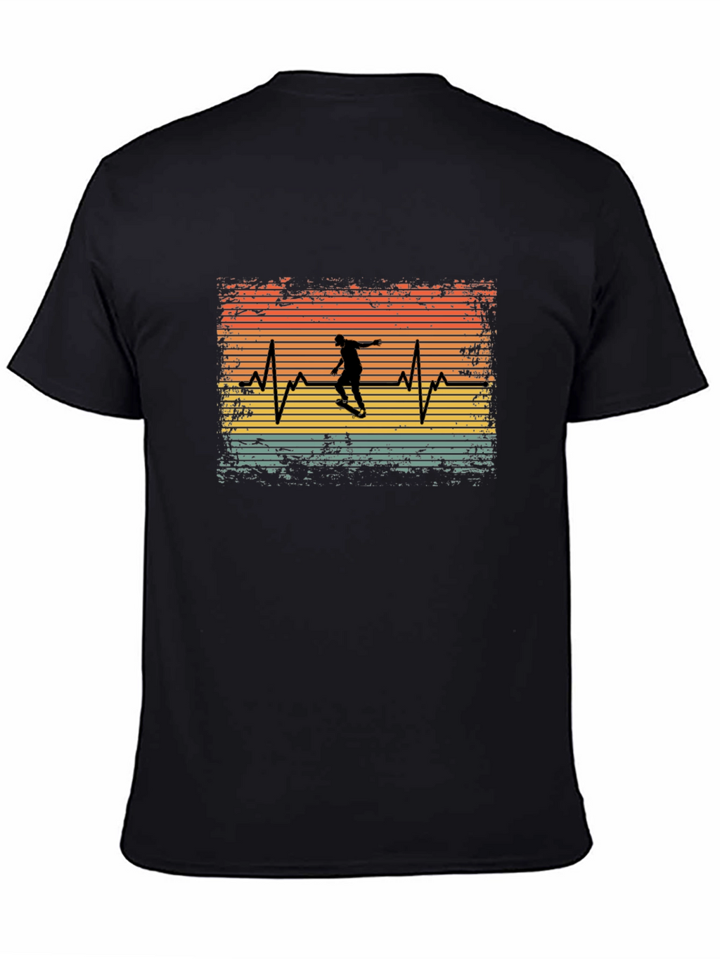 Skateboard Heartbeat T-Shirt - Retro Style