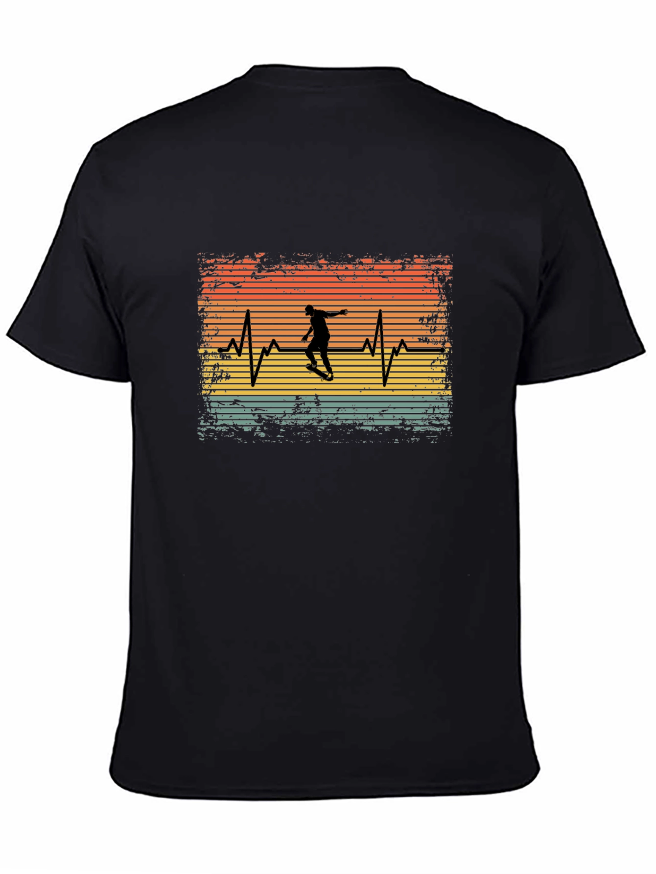 Skateboard Heartbeat T-Shirt - Retro Style