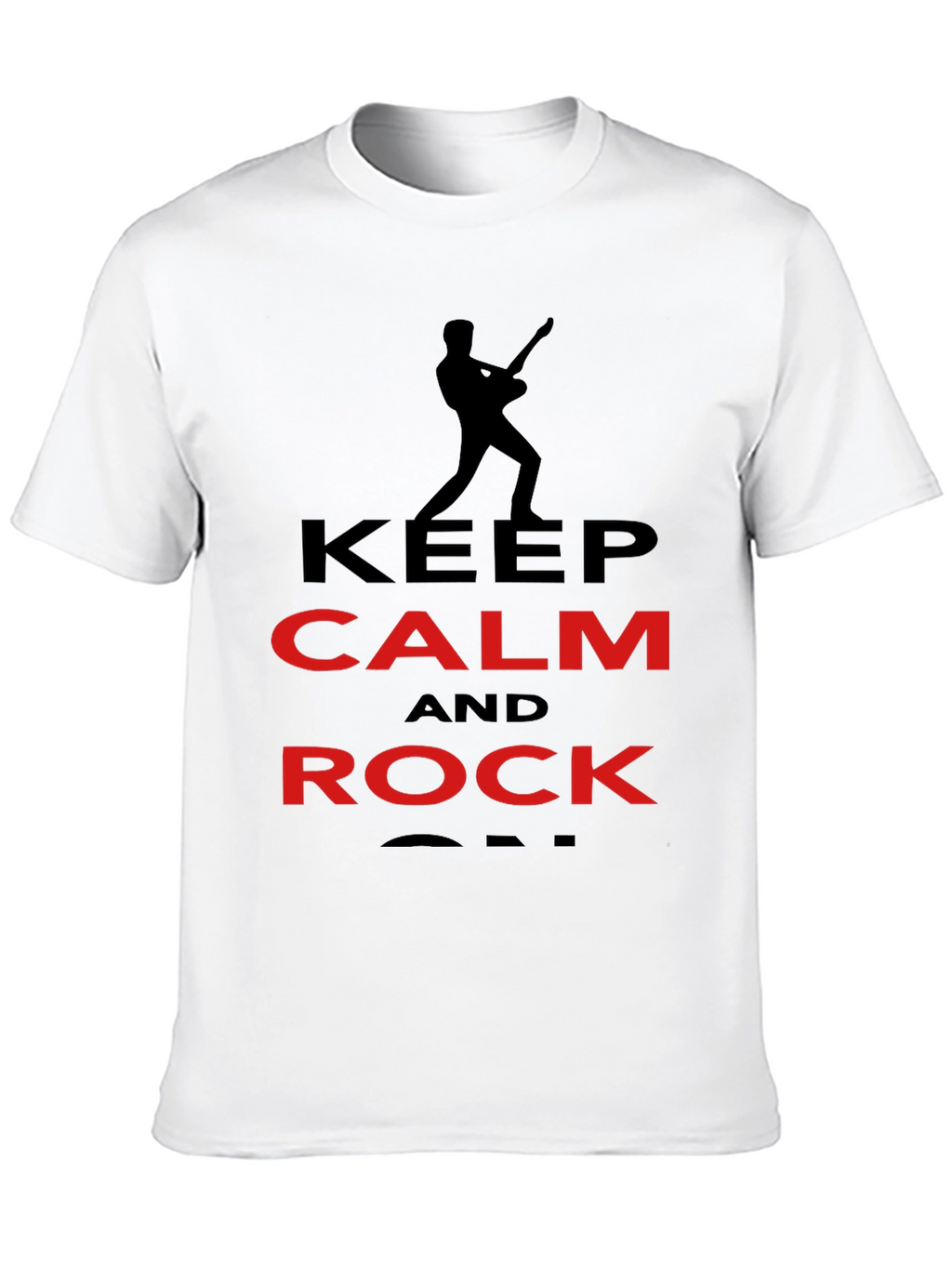 Keep Calm and Rock On Black Graphic Tee