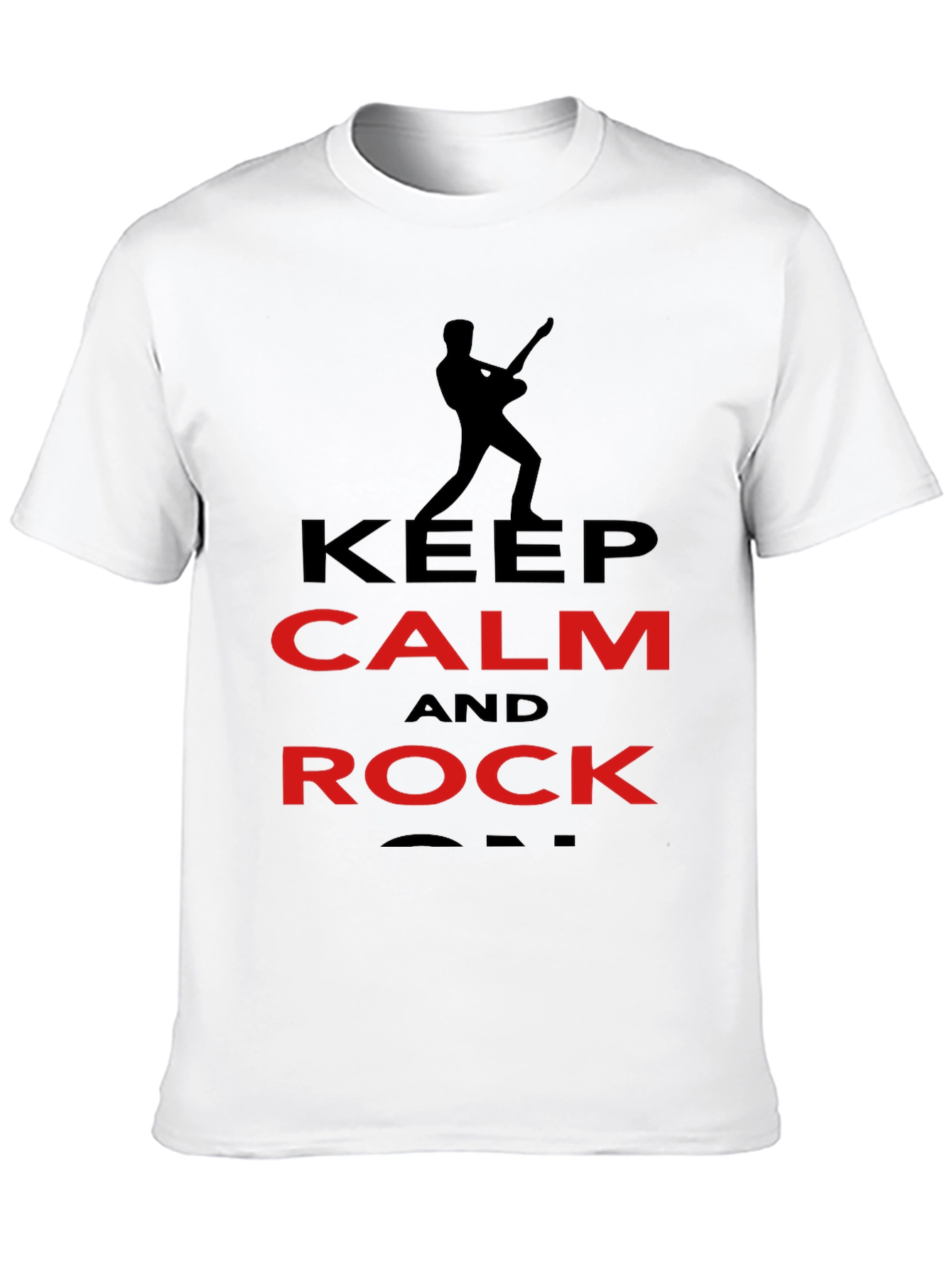 Keep Calm and Rock On Black Graphic Tee