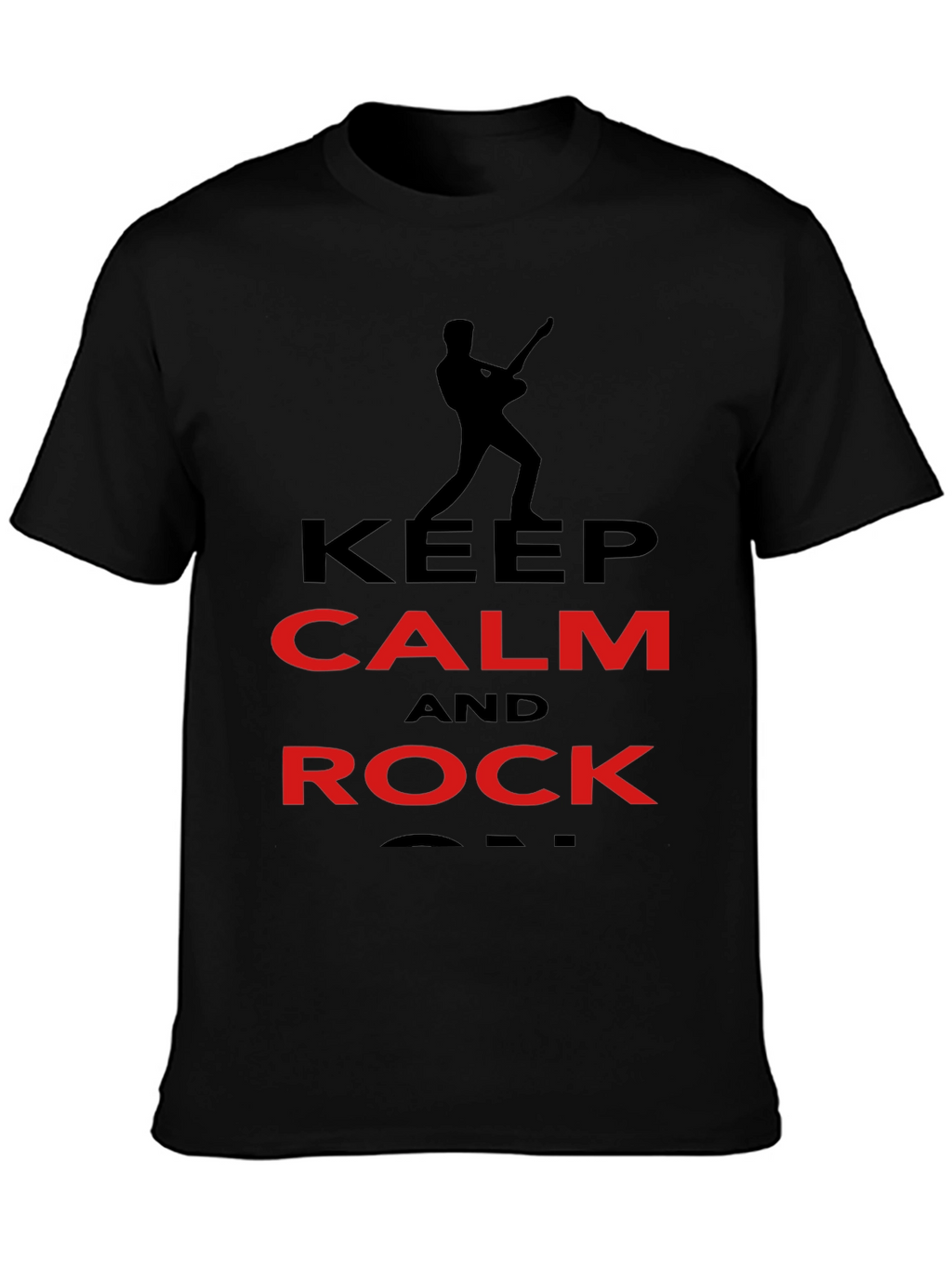 Keep Calm and Rock On Black Graphic Tee