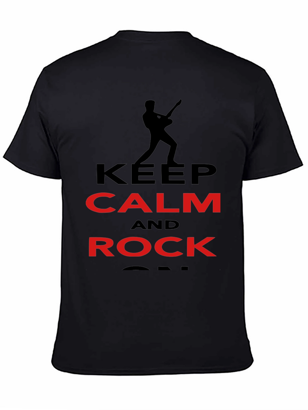 Keep Calm and Rock On Black Graphic Tee
