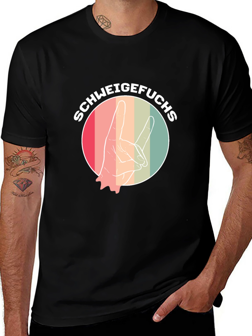 Schweigefuchs Graphic Tee - Retro Style