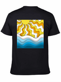 Retro Sun & Waves Graphic T-Shirt