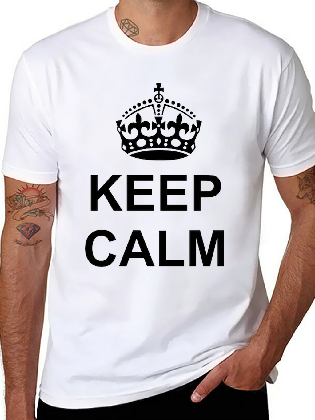 Keep Calm Crown Graphic Tee - Black
