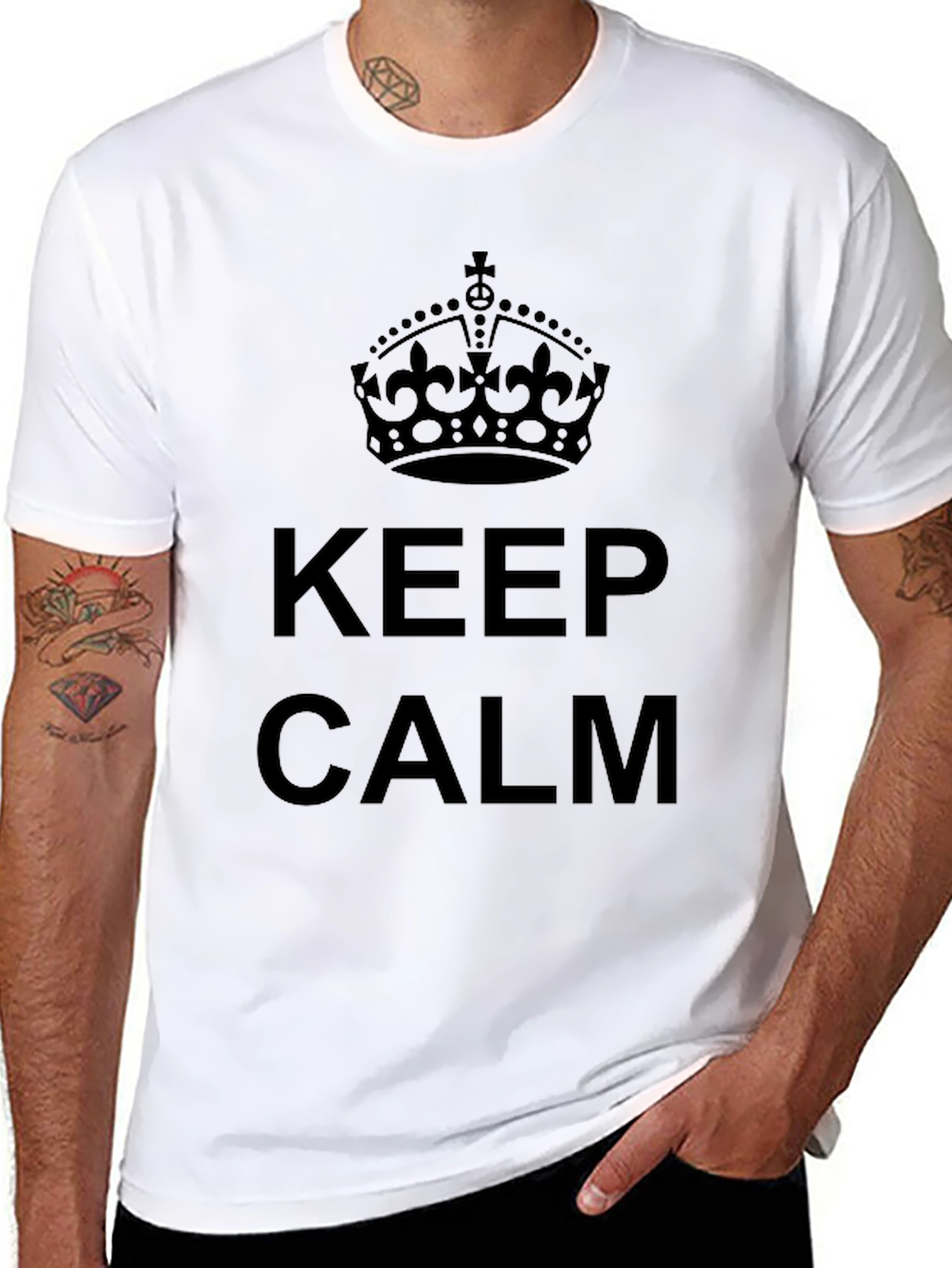 Keep Calm Crown Graphic Tee - Black