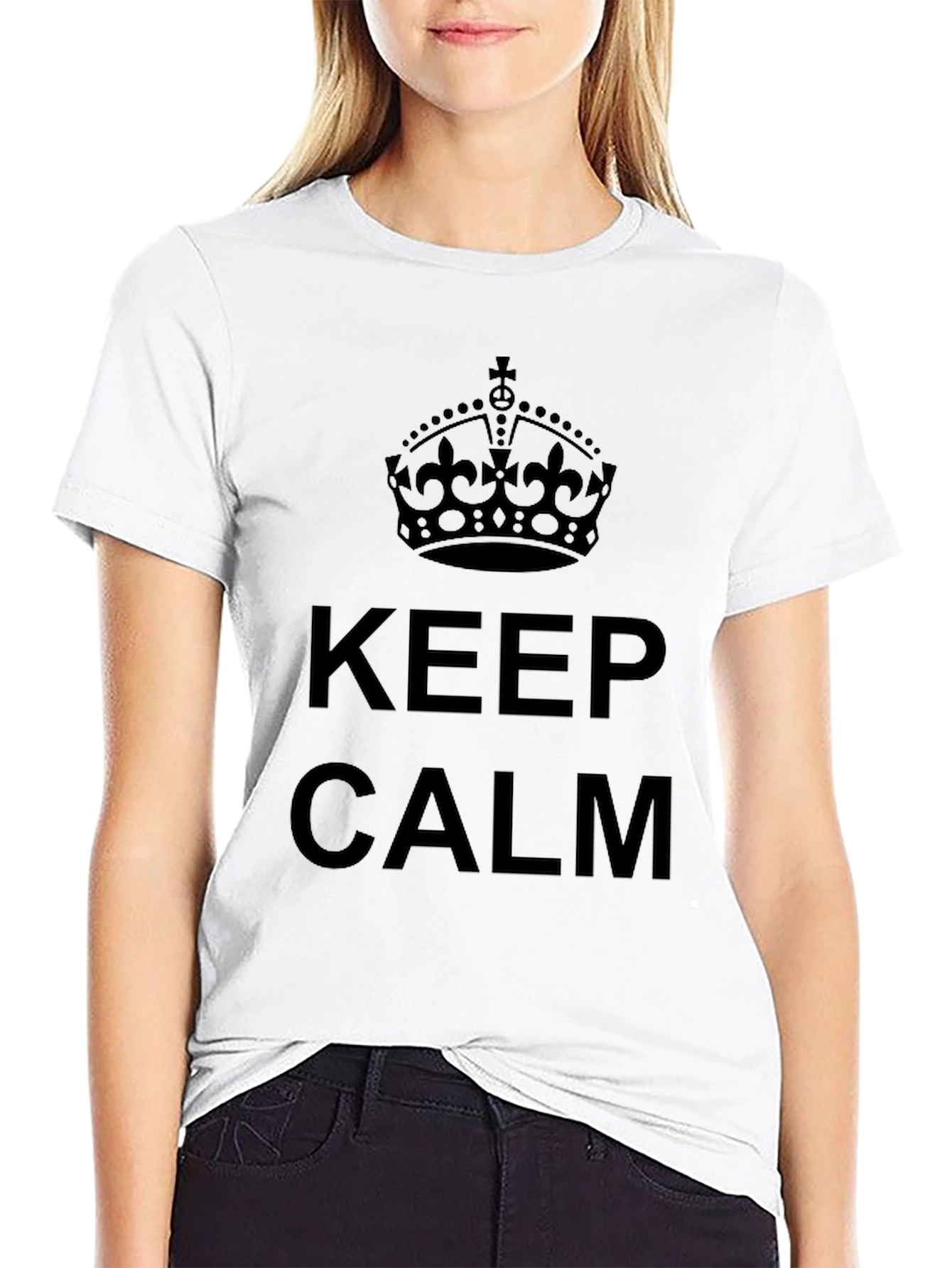 Keep Calm Crown Graphic Tee - Black