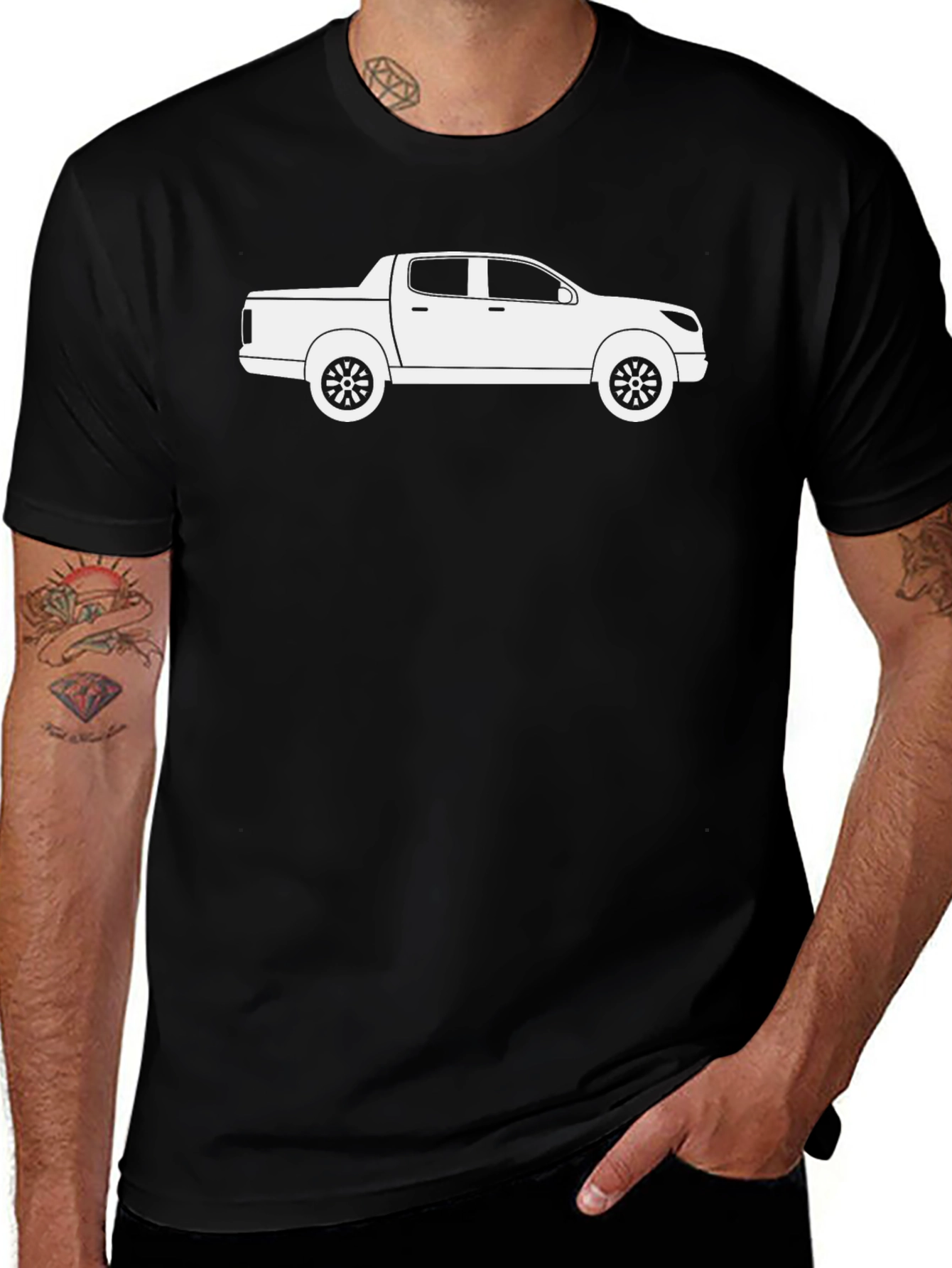 Truck Graphic T-Shirt - Black Cotton Tee