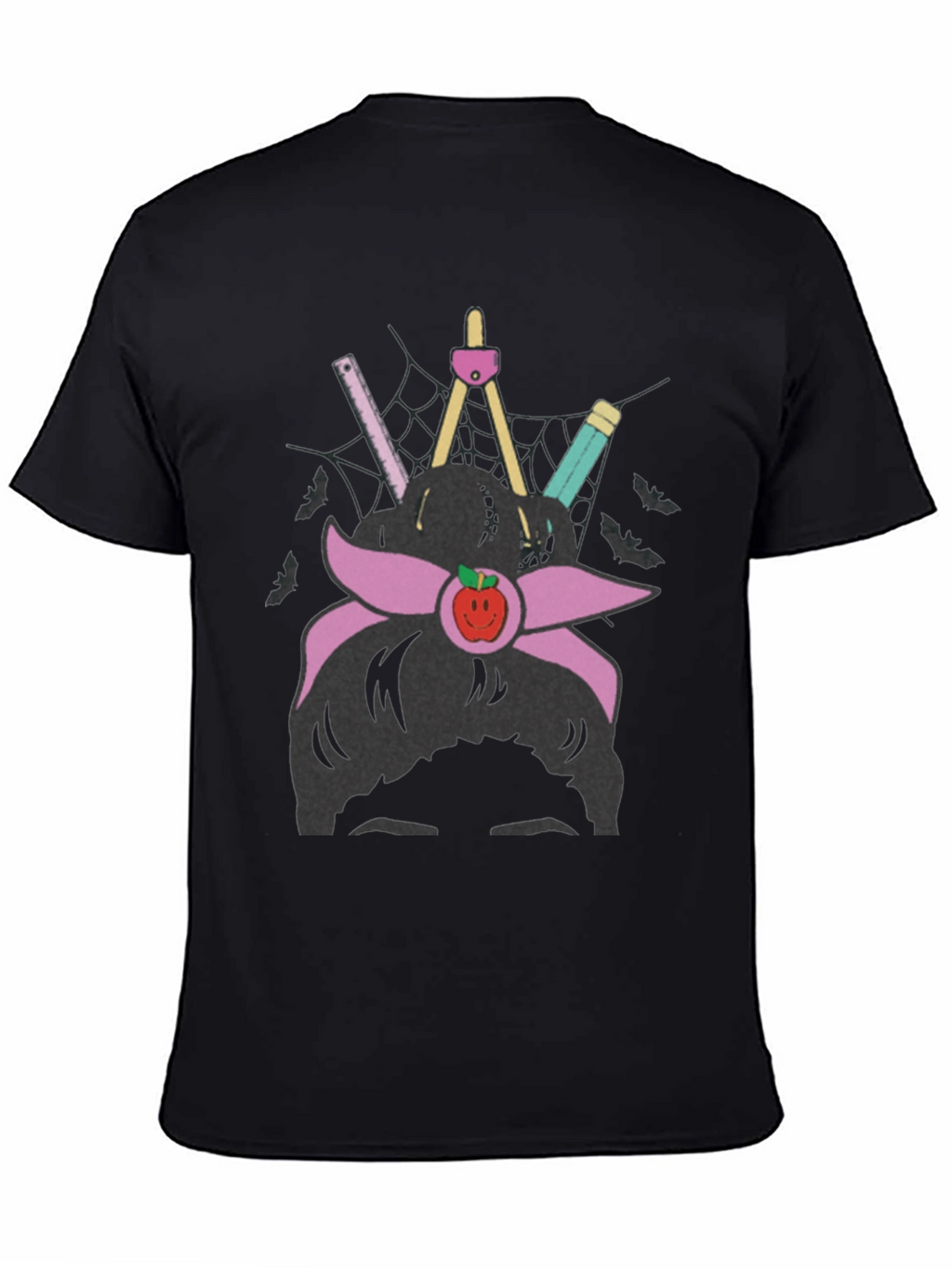 Teacher Messy Bun Apple T-Shirt