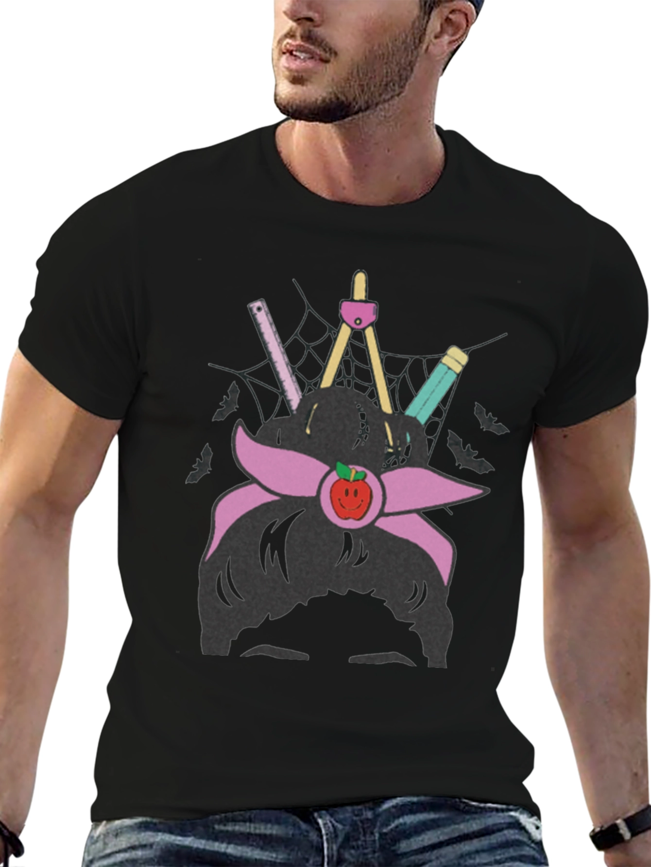 Teacher Messy Bun Apple T-Shirt