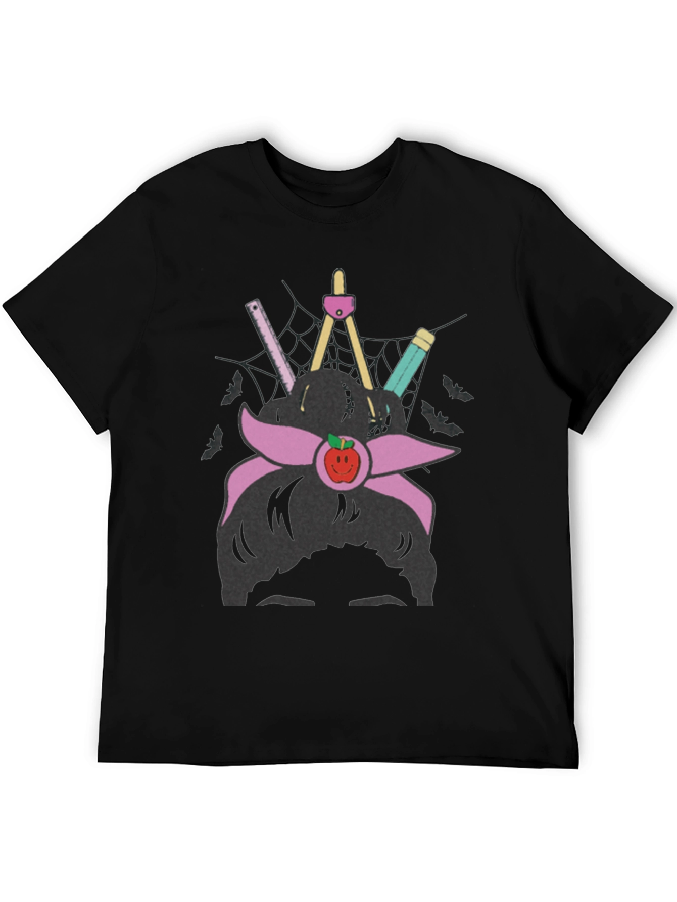 Teacher Messy Bun Apple T-Shirt