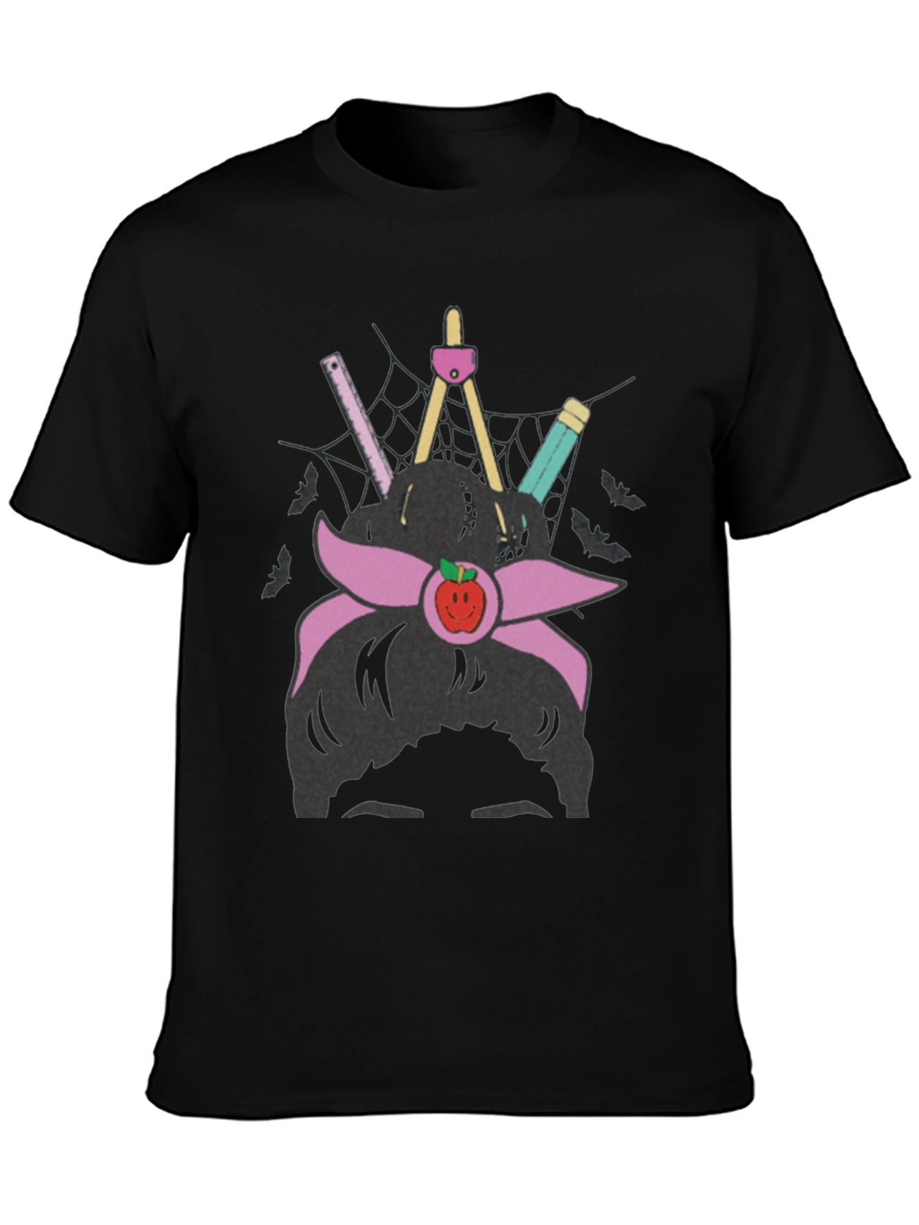 Teacher Messy Bun Apple T-Shirt