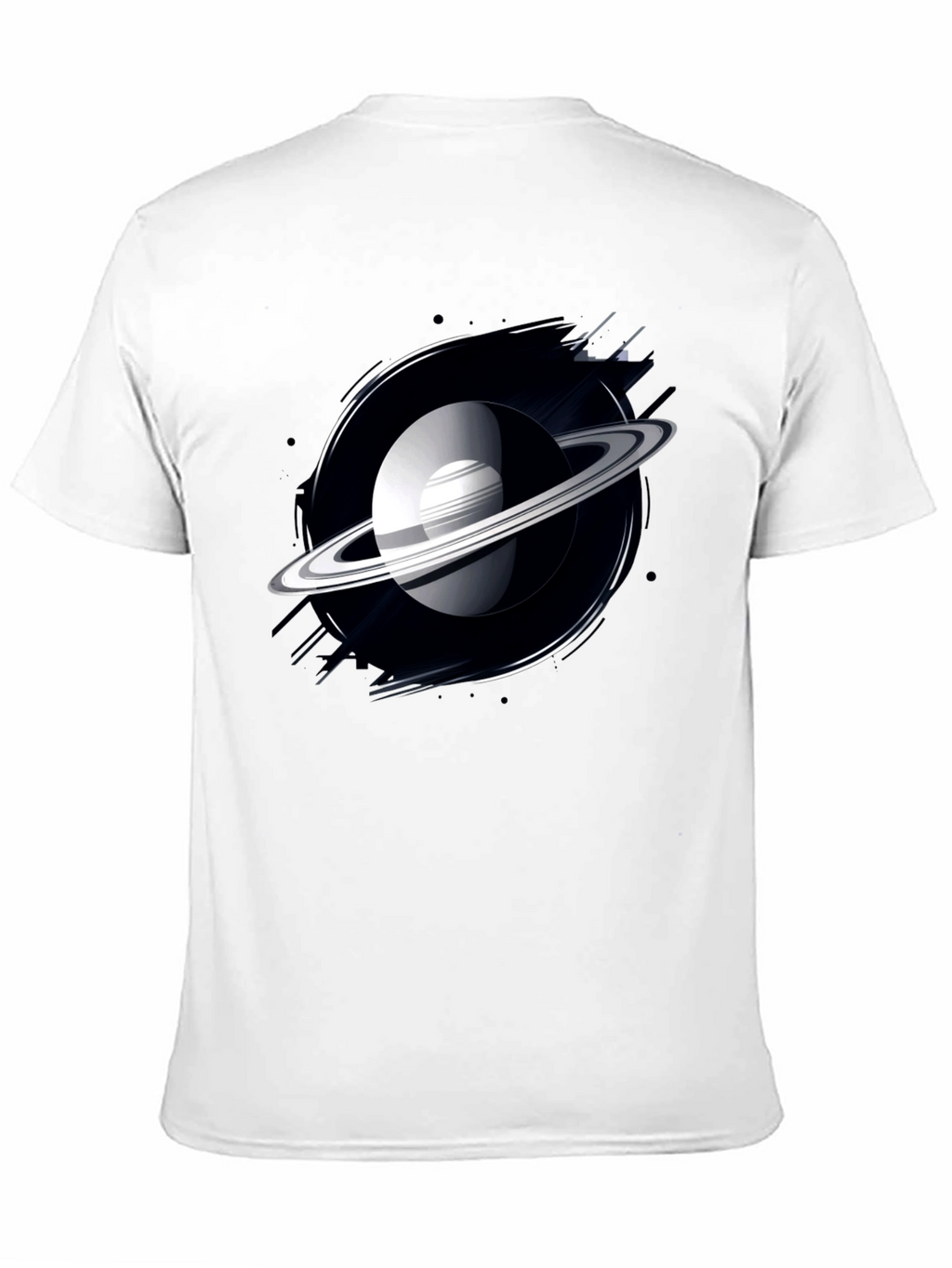 Saturn Graphic Black T-Shirt - Space Lover Tee