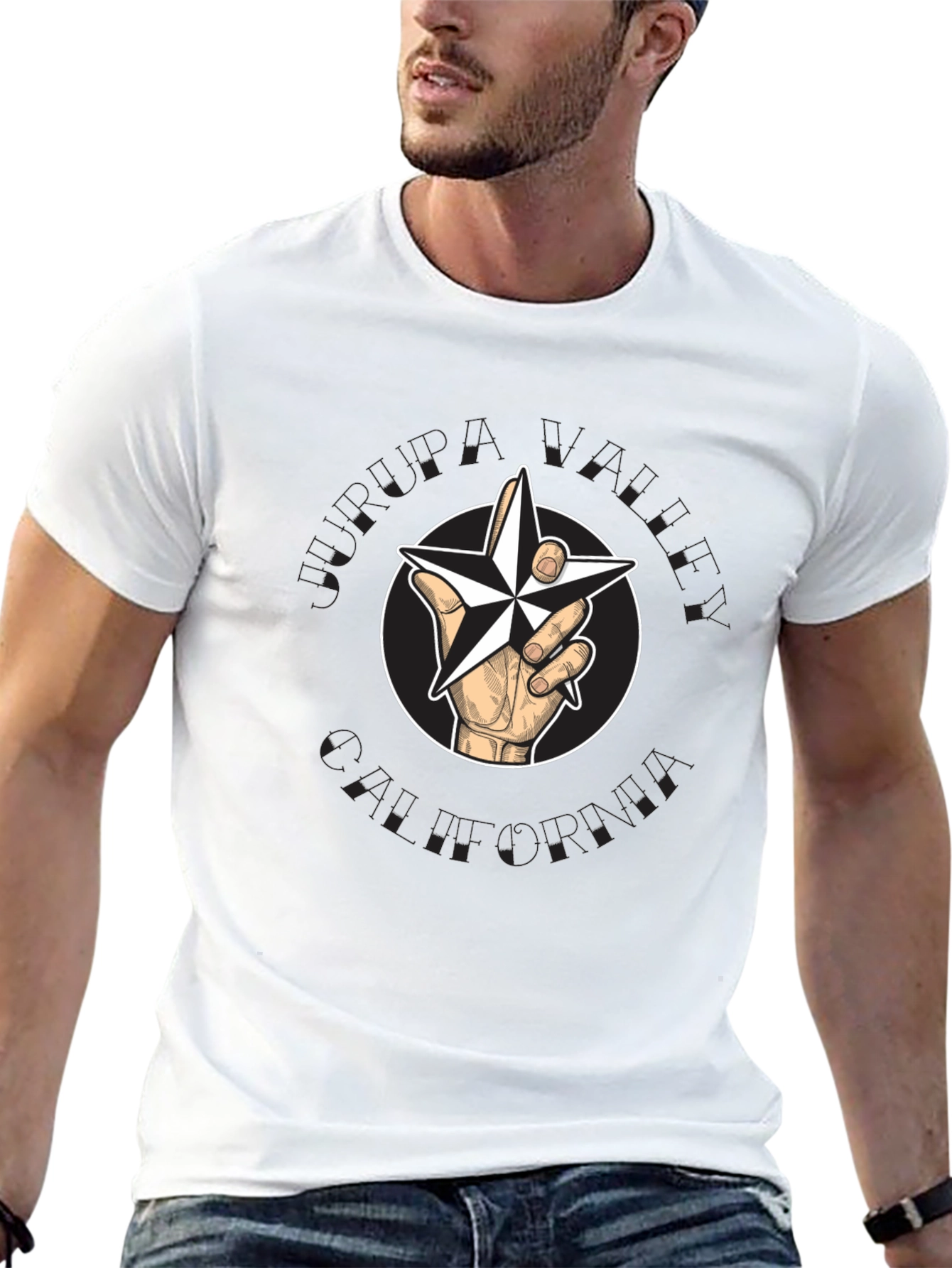 Star Hand Graphic Black T-Shirt