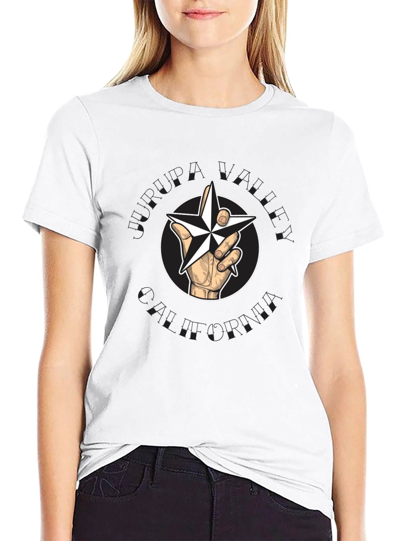 Star Hand Graphic Black T-Shirt