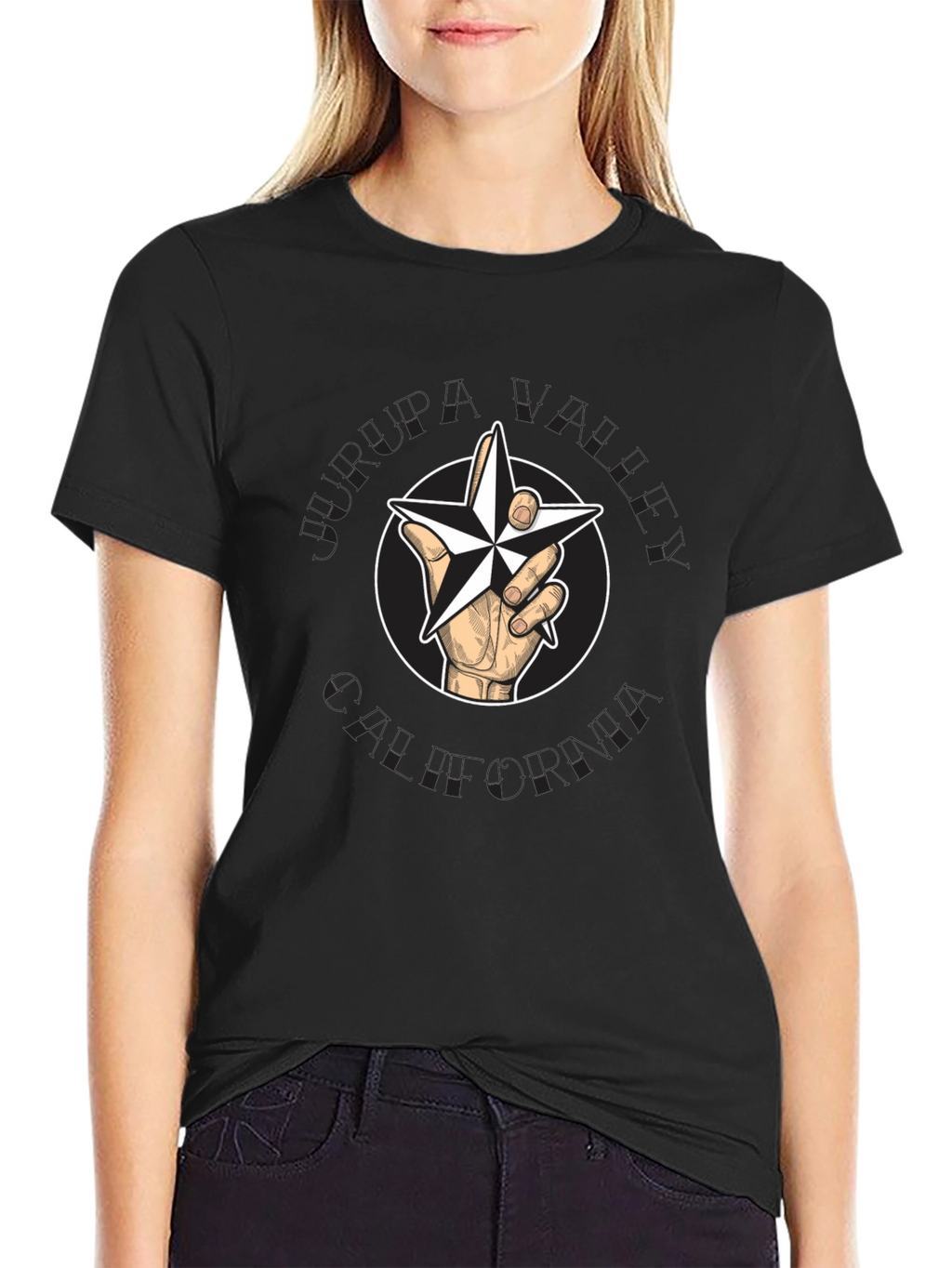 Star Hand Graphic Black T-Shirt