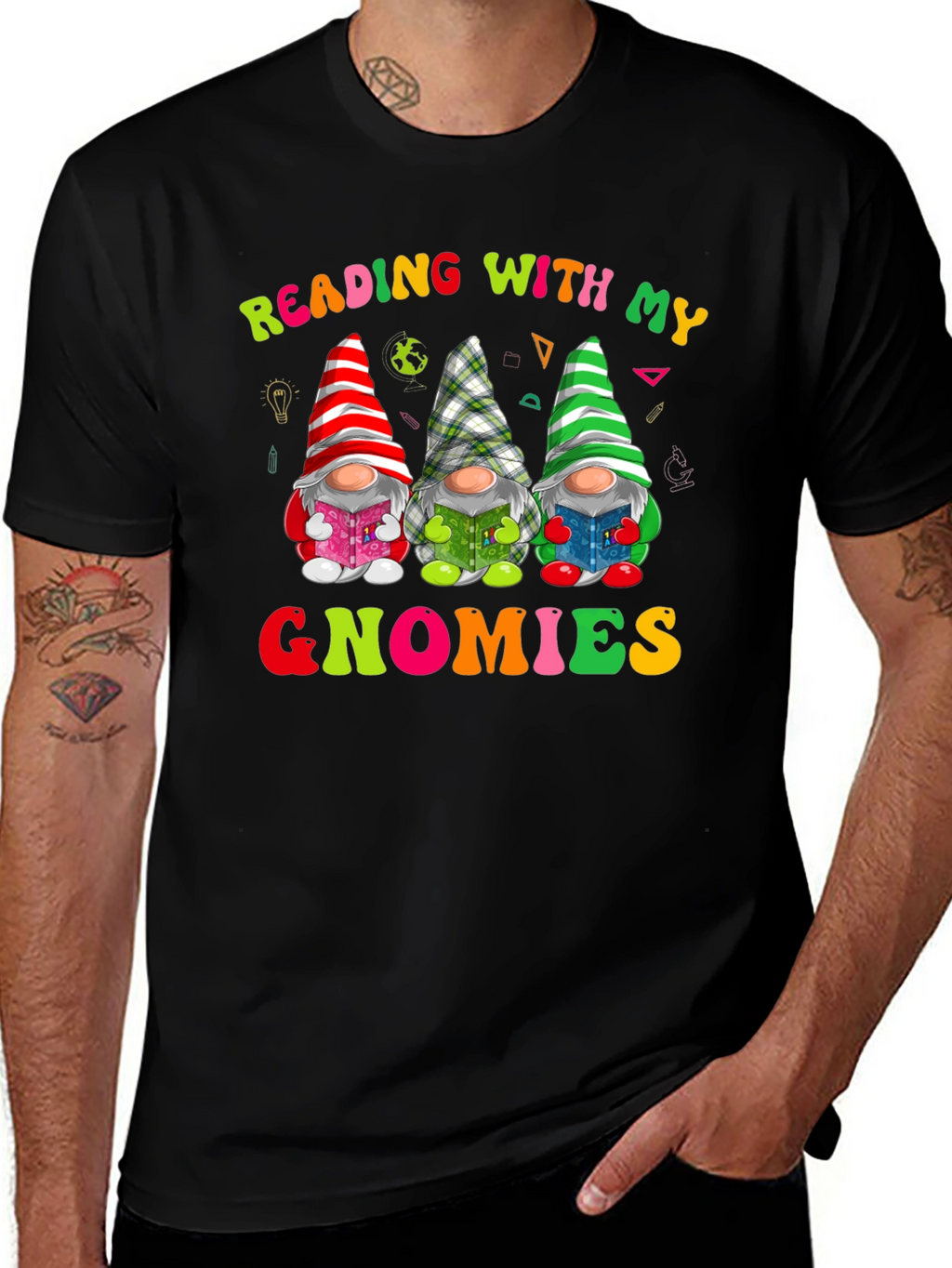 Reading With My Gnomies Shirt - Fun Teacher Tee