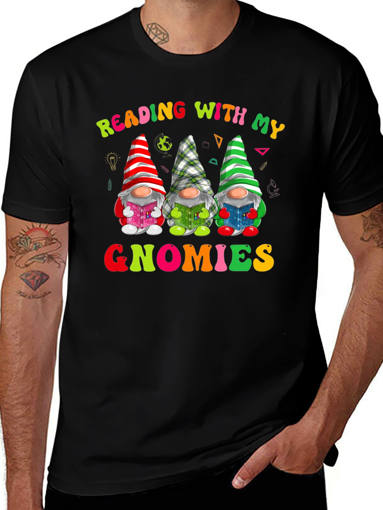 Reading With My Gnomies Shirt - Fun Teacher Tee