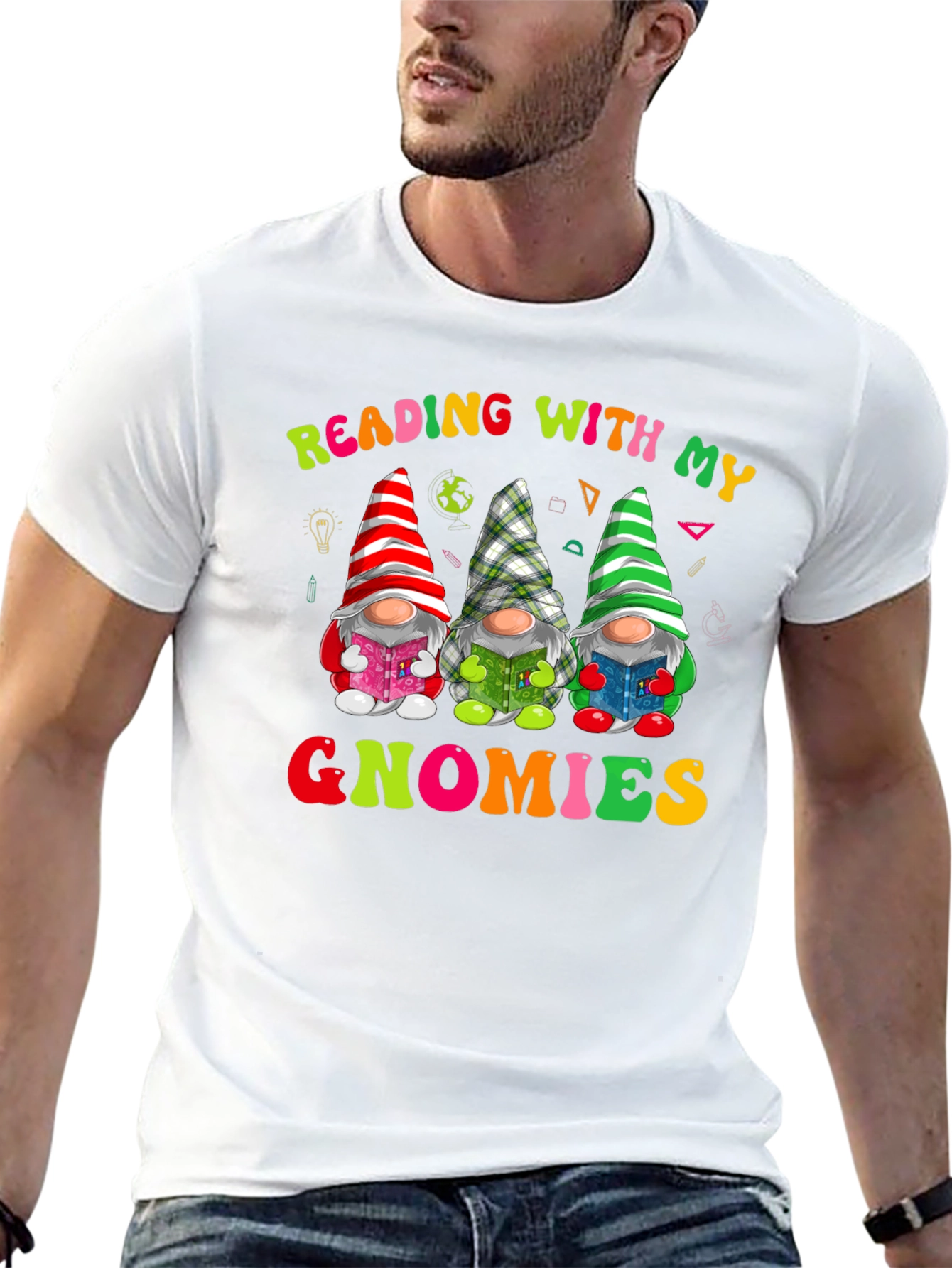Reading With My Gnomies Shirt - Fun Teacher Tee