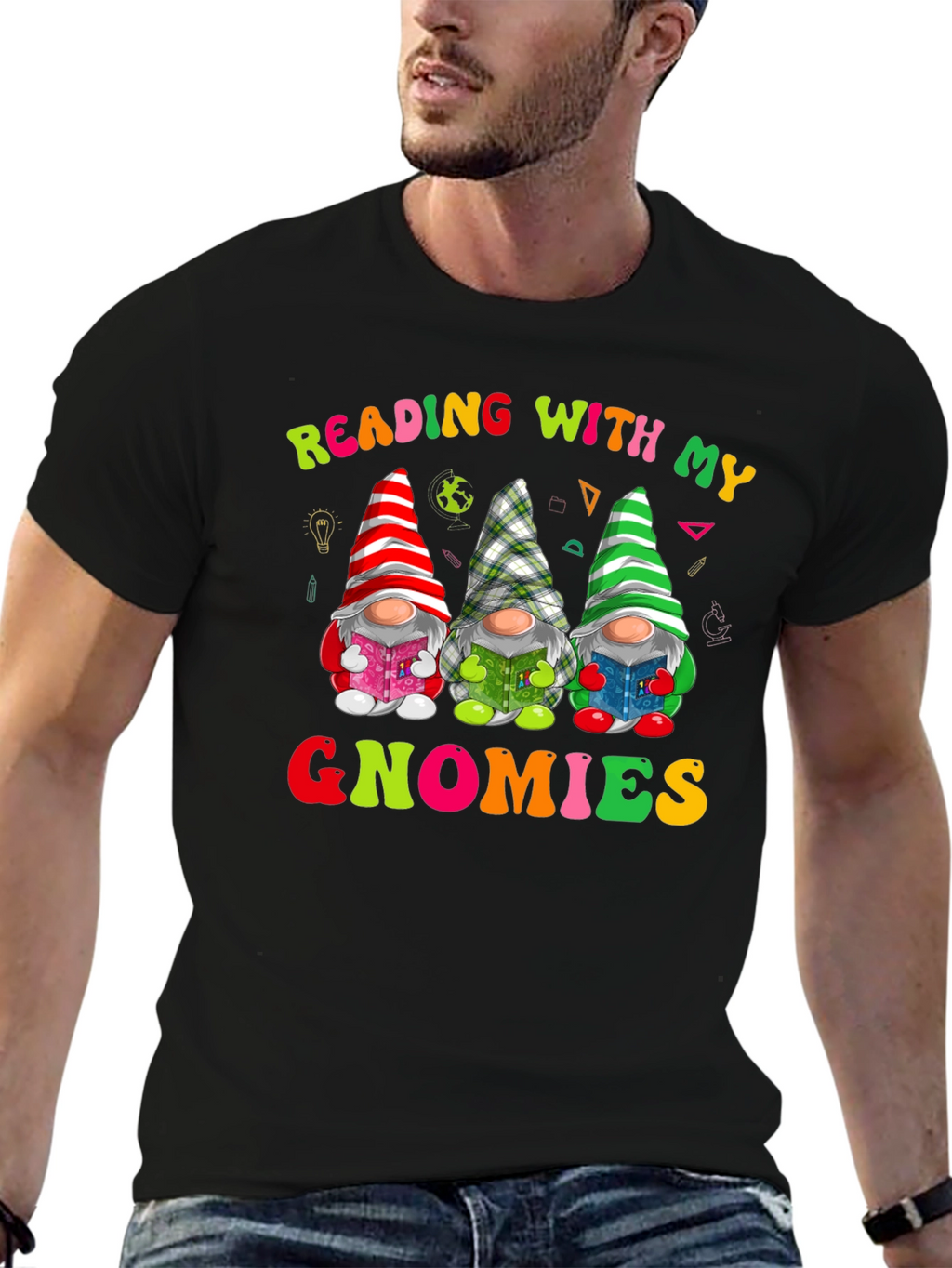 Reading With My Gnomies Shirt - Fun Teacher Tee