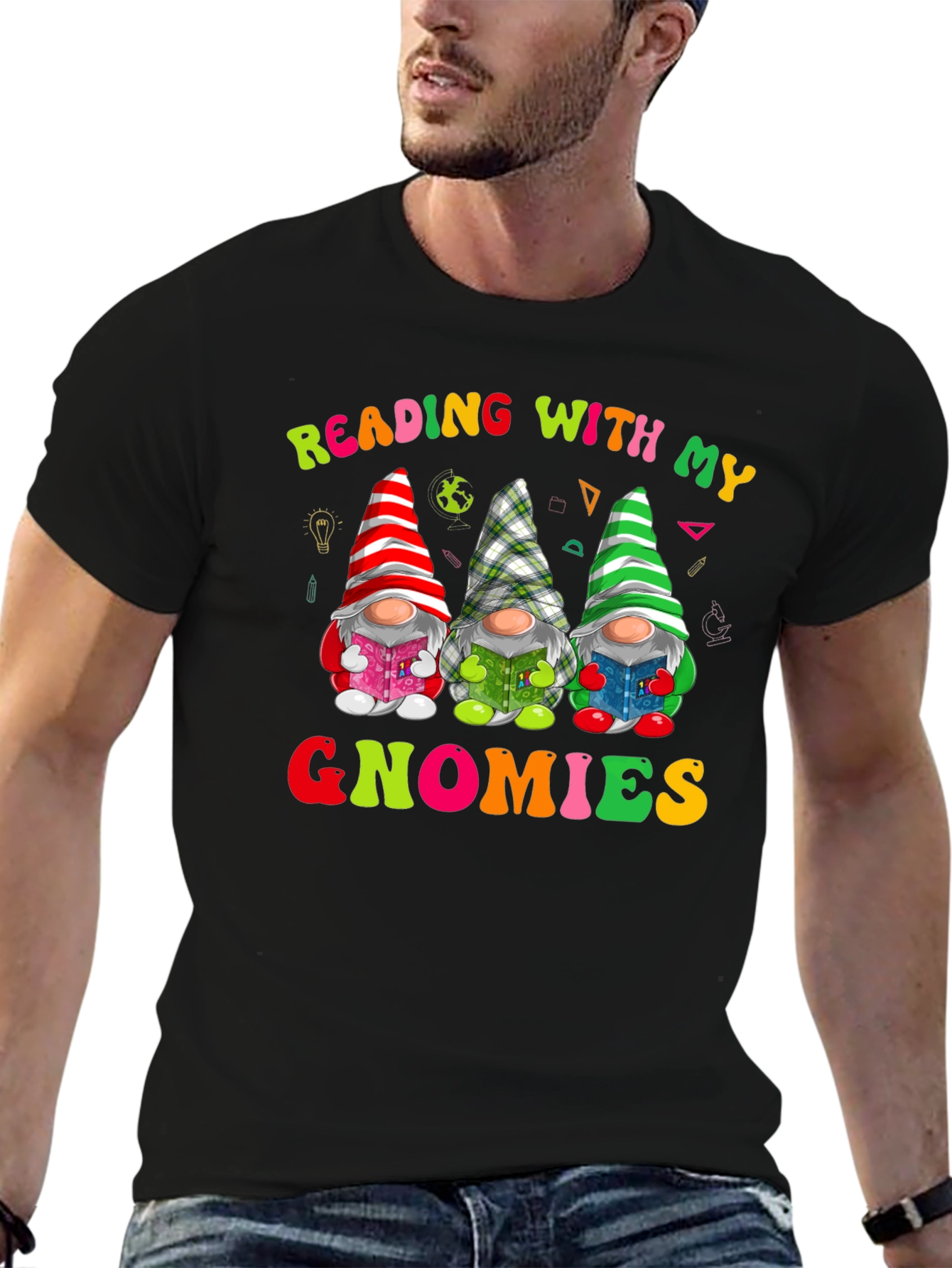Reading With My Gnomies Shirt - Fun Teacher Tee