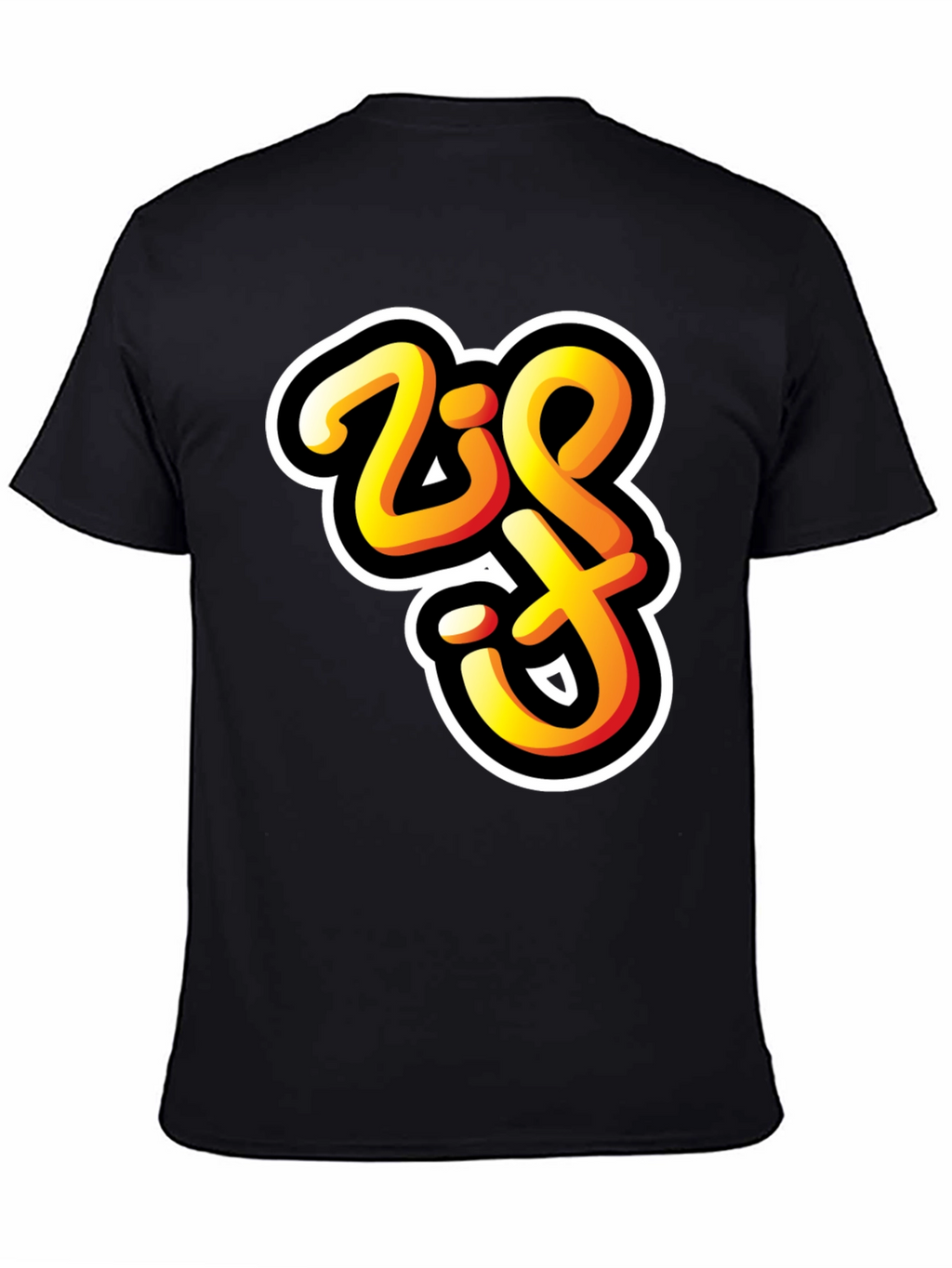 Bold Zift Graffiti Style Black T-Shirt