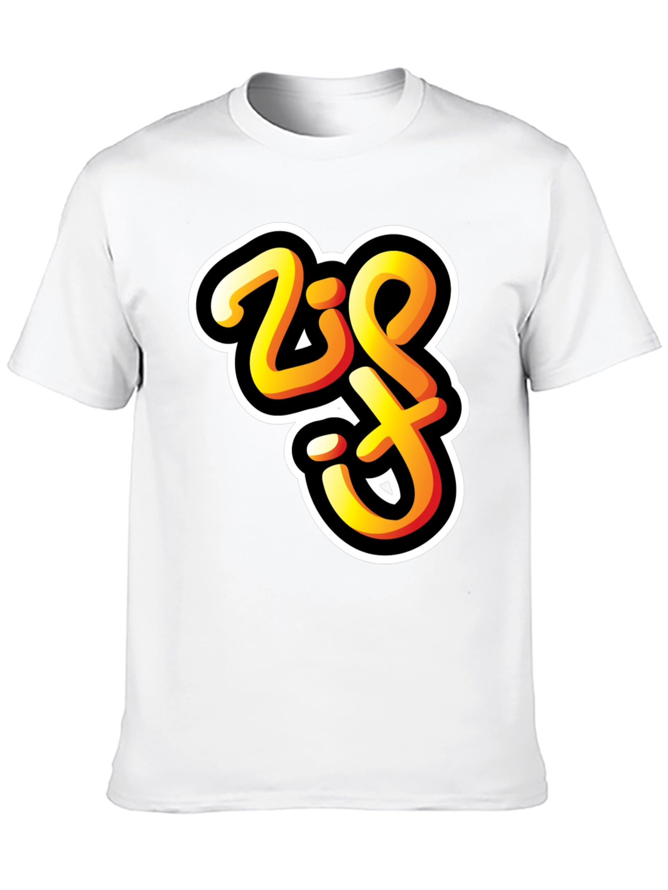 Bold Zift Graffiti Style Black T-Shirt