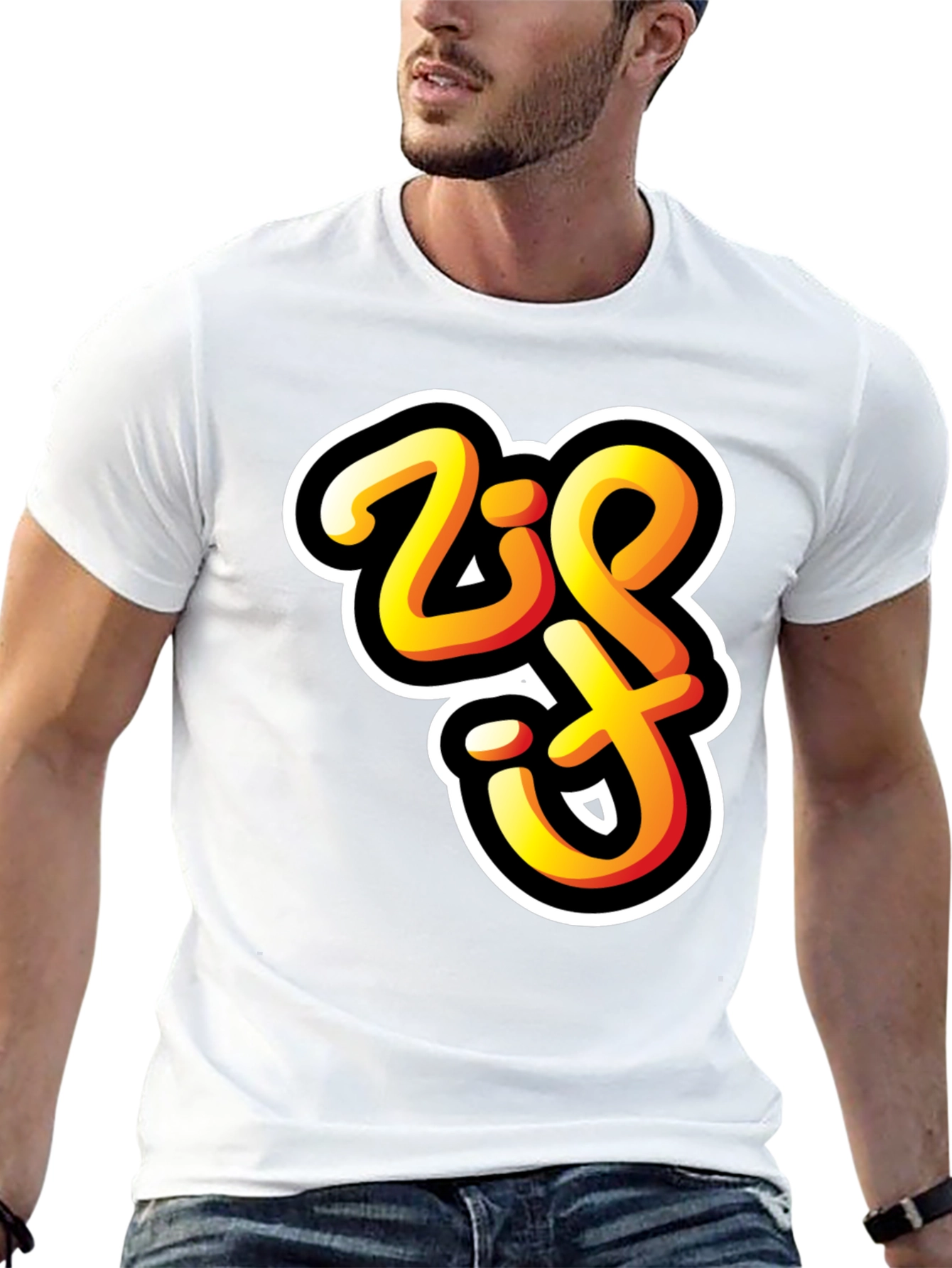 Bold Zift Graffiti Style Black T-Shirt