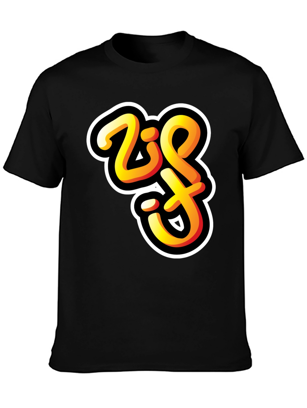 Bold Zift Graffiti Style Black T-Shirt