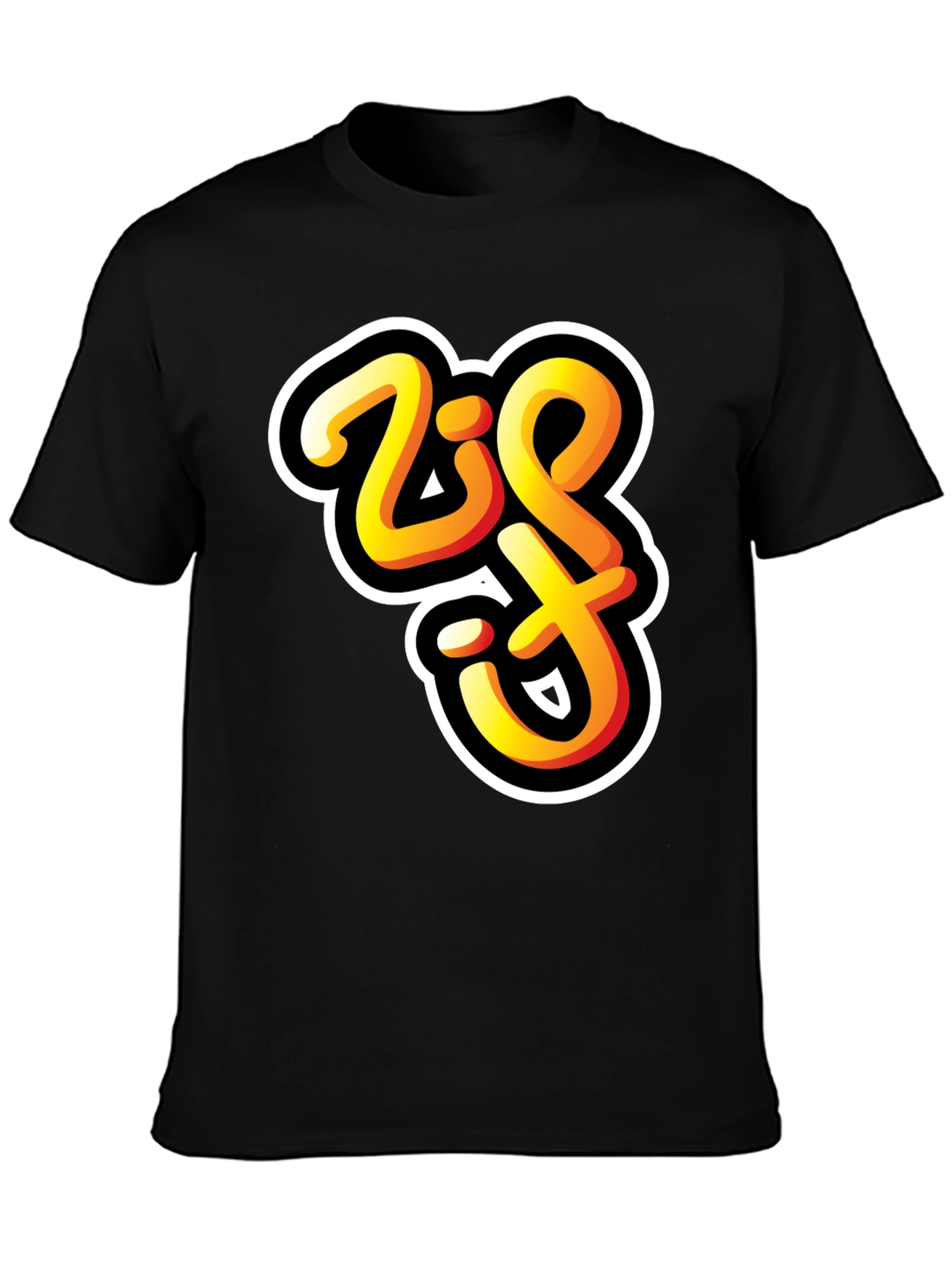 Bold Zift Graffiti Style Black T-Shirt