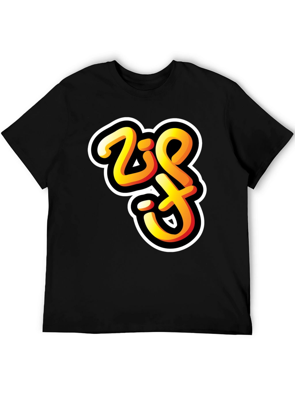Bold Zift Graffiti Style Black T-Shirt