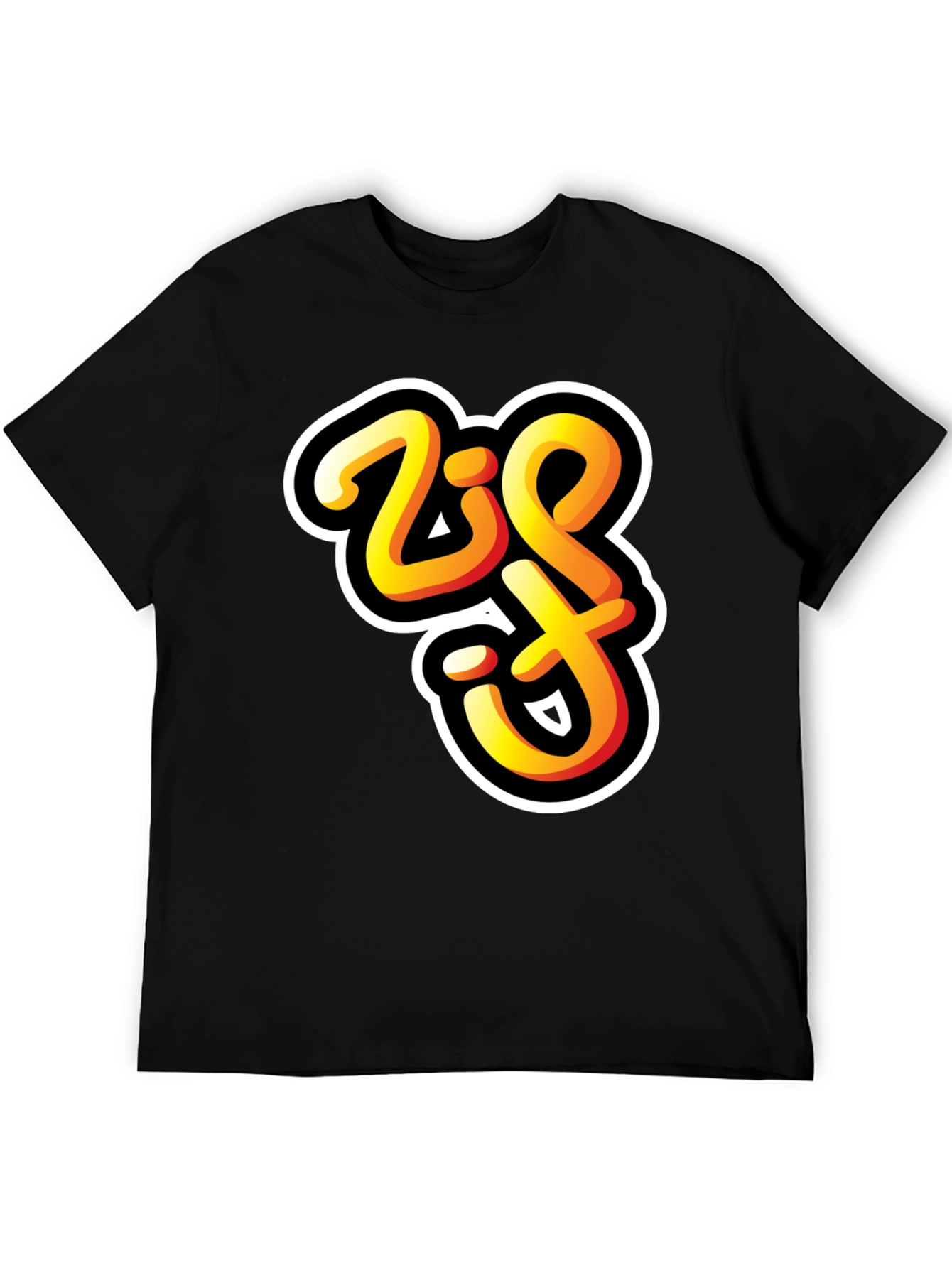 Bold Zift Graffiti Style Black T-Shirt