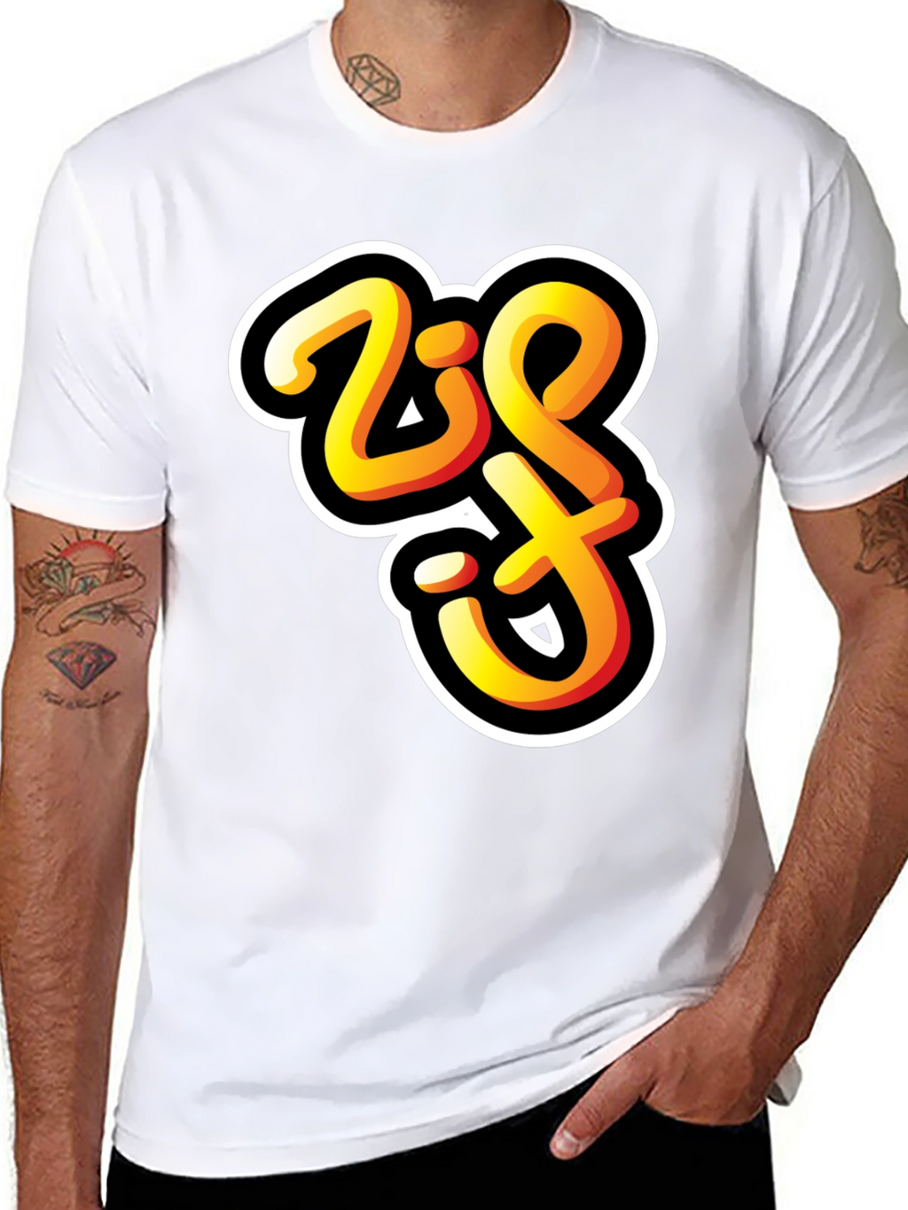 Bold Zift Graffiti Style Black T-Shirt