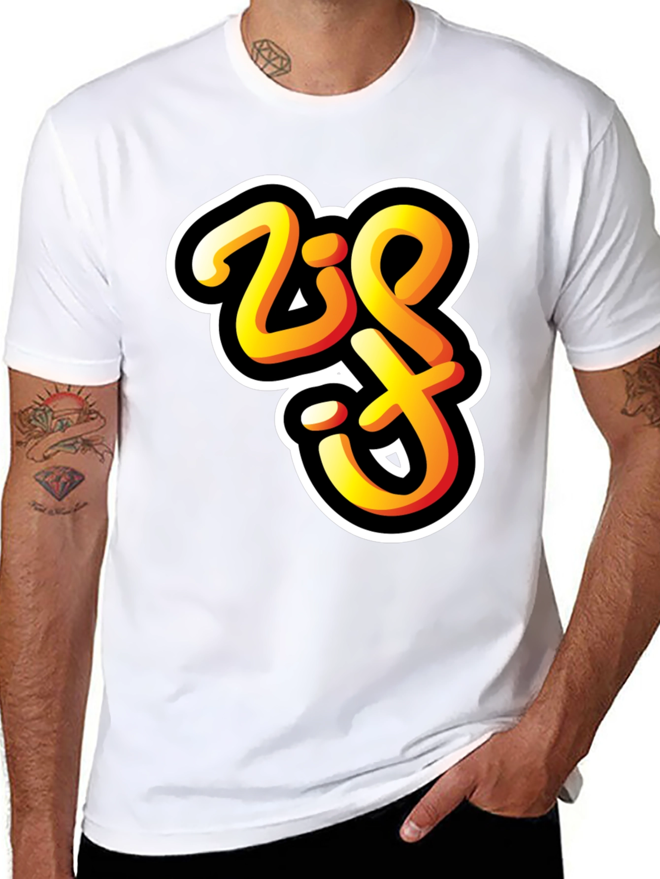 Bold Zift Graffiti Style Black T-Shirt