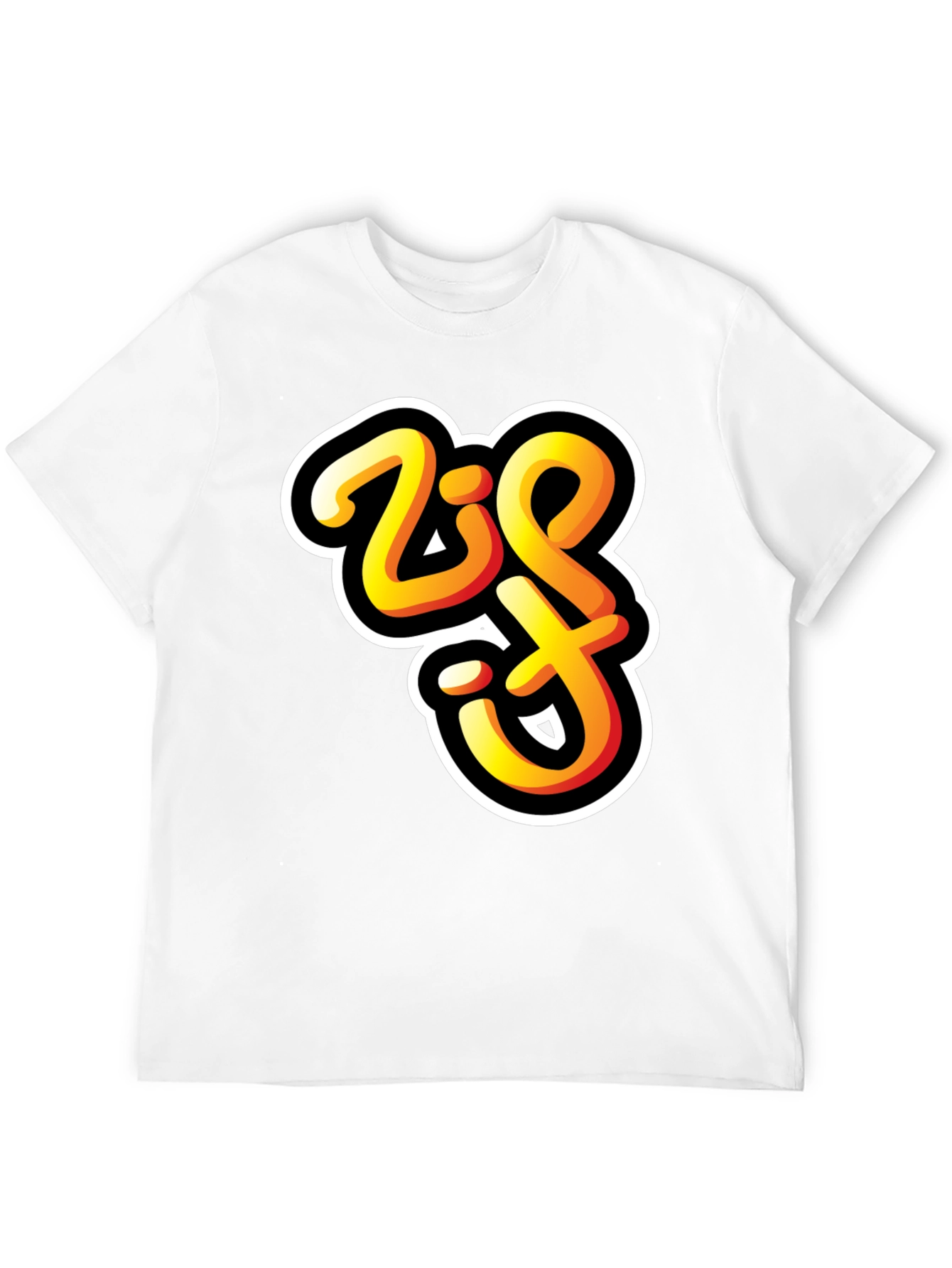Bold Zift Graffiti Style Black T-Shirt