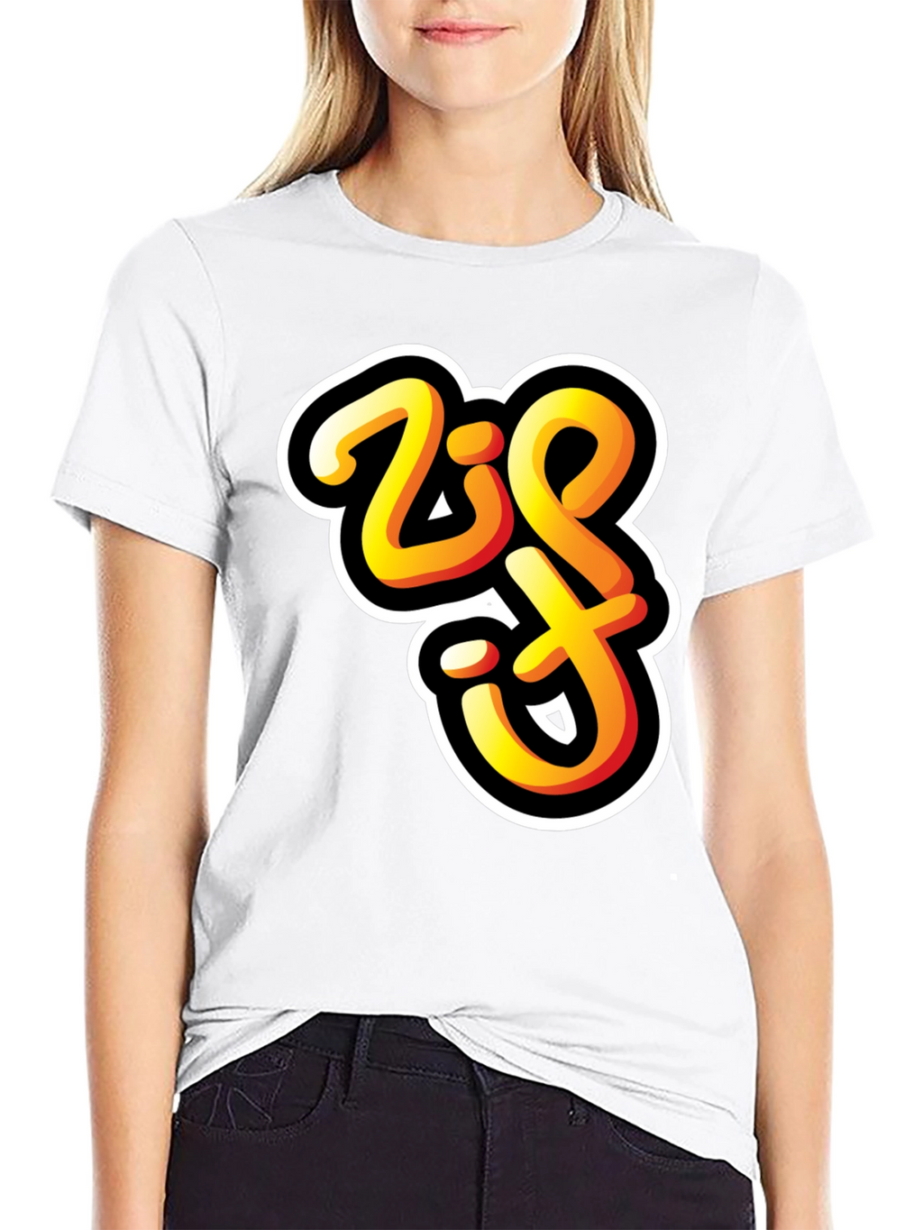 Bold Zift Graffiti Style Black T-Shirt