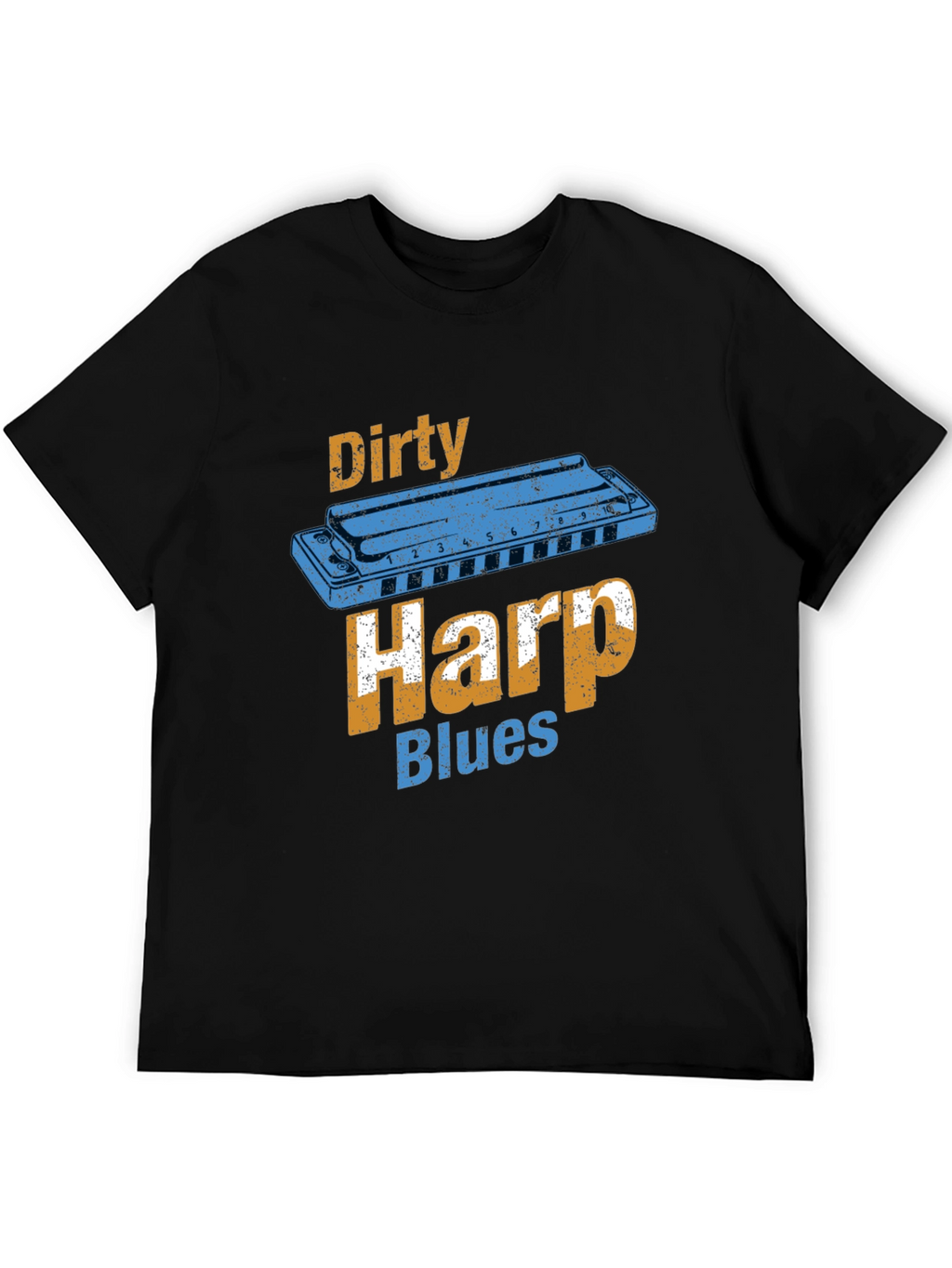 Dirty Harp Blues T-Shirt - Music Lover Tee