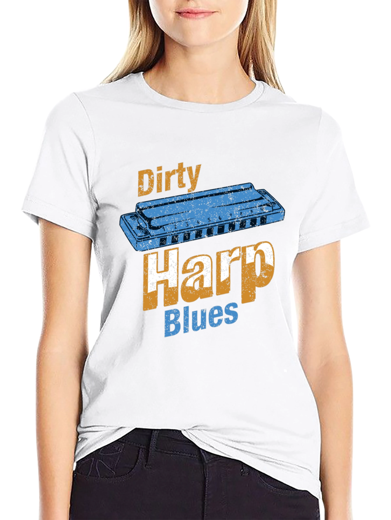 Dirty Harp Blues T-Shirt - Music Lover Tee