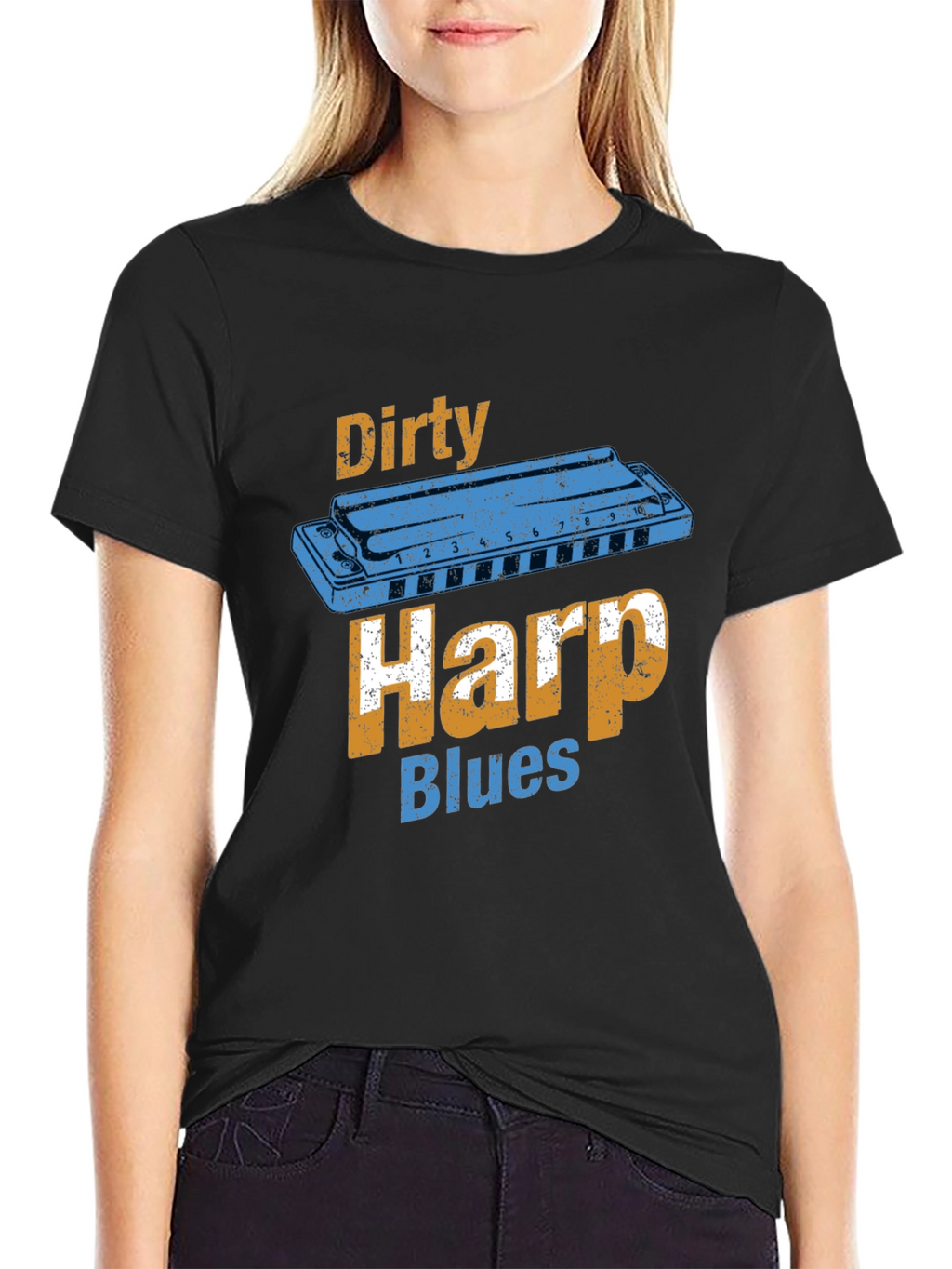 Dirty Harp Blues T-Shirt - Music Lover Tee